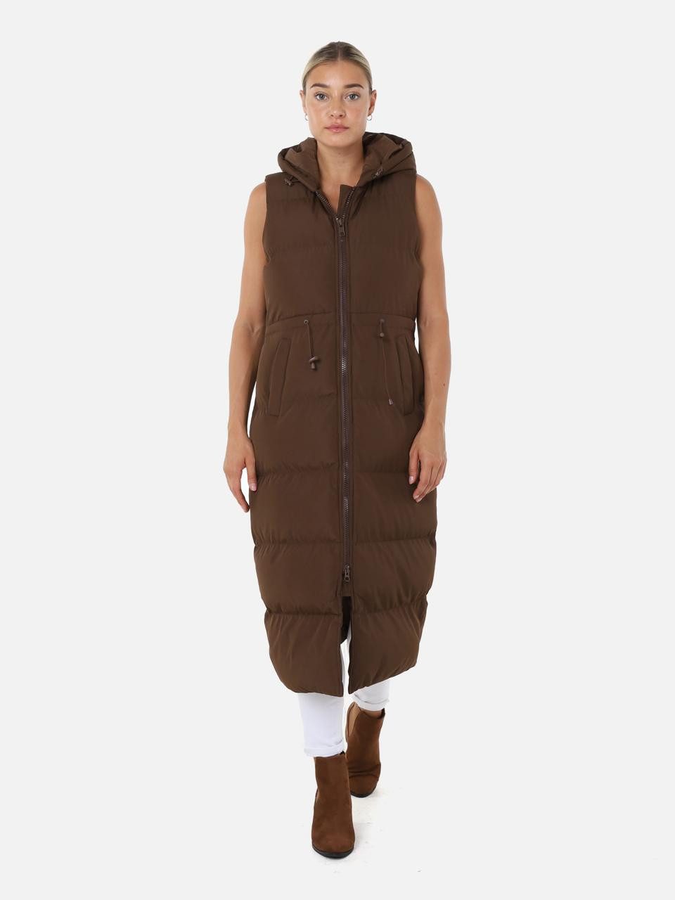 Copperose Longweste Kapuzen-Langweste Steppweste #6062