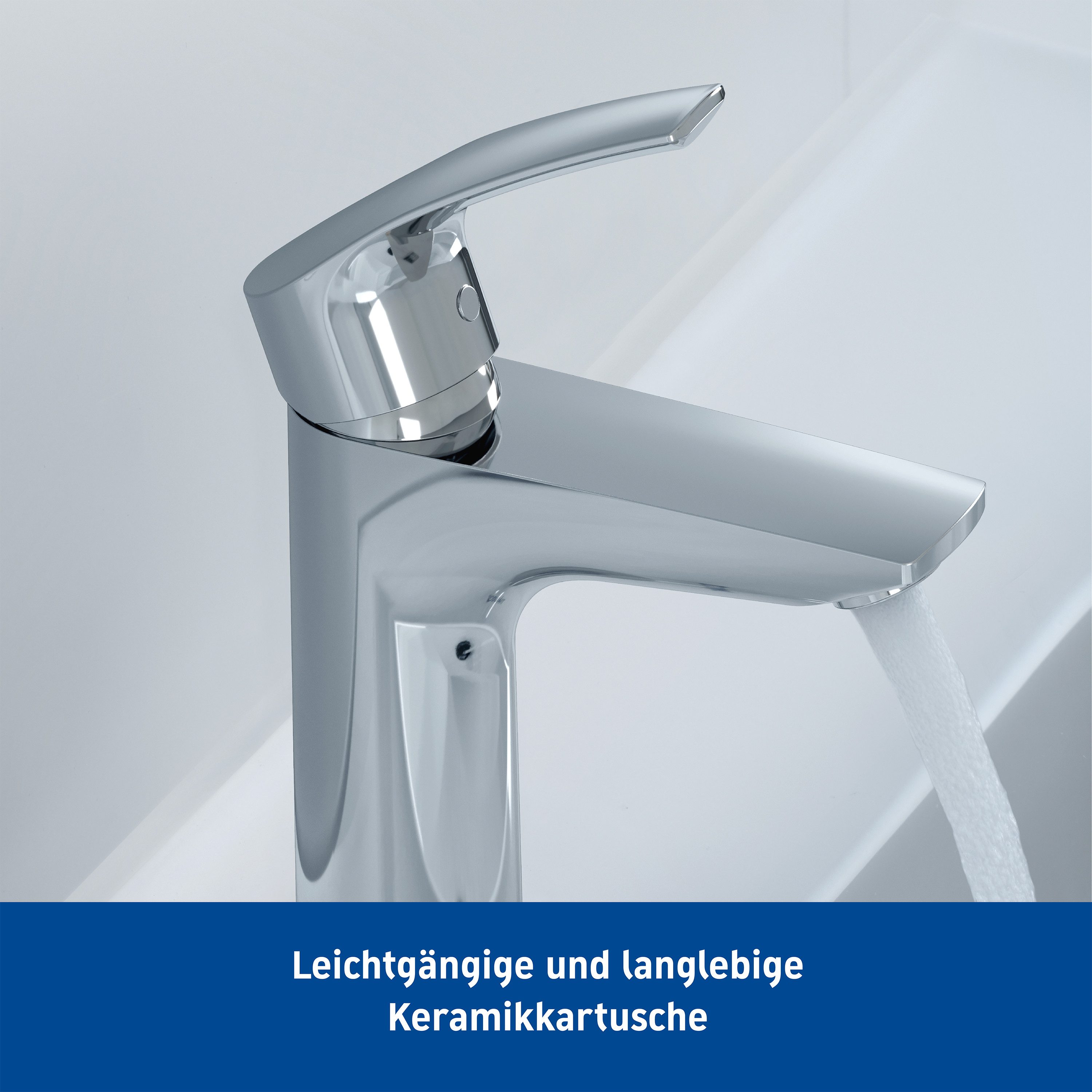 Duravit Badarmatur DuraVelez Waschtischarmatur Größe L 27,2 cm (Einzelartikel, ohne Ablaufgarnitur) AirPlus-Strahl, erhöhter Auslauf, Keramikkartusche