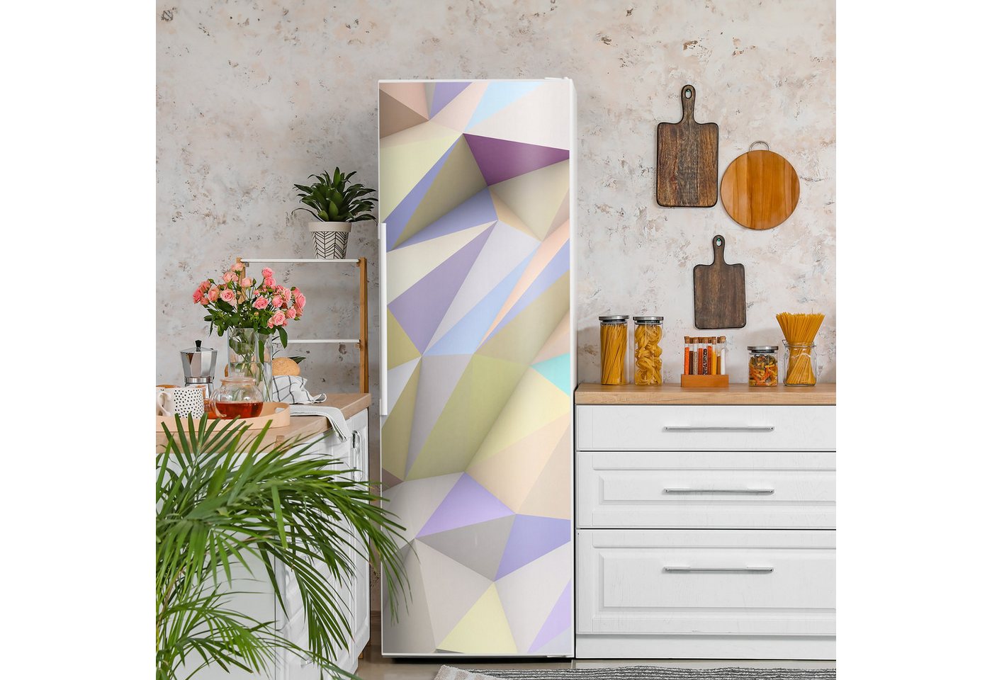 Thumbnail - DEQORI Magnetfolie 'Pastell Geometrie', Kühlschrank Magnetmatte magnetisch Magnetfolie Folie Schutz