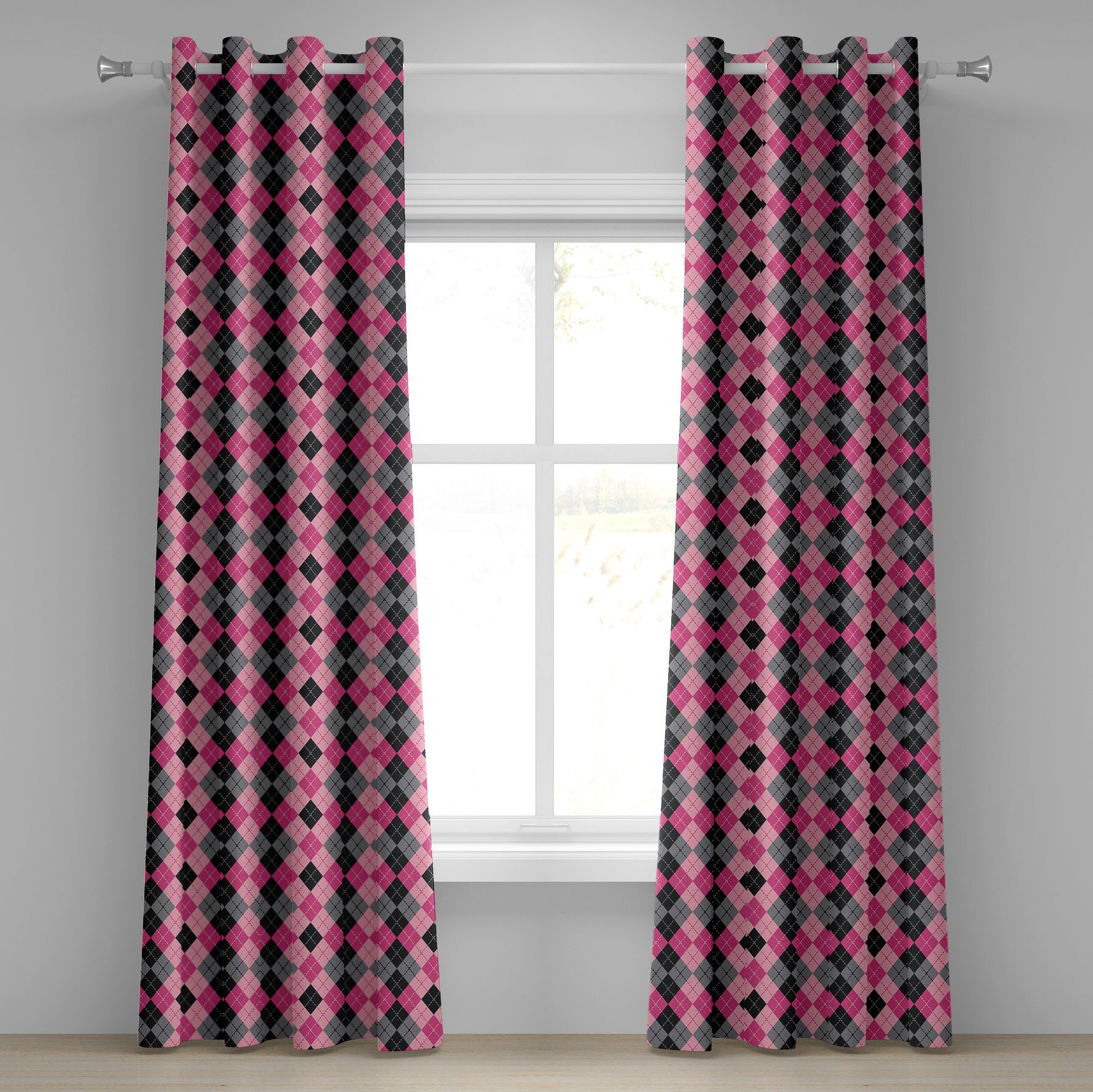 2-Panel-Fenstervorhänge rosa-Grau Wohnzimmer, Gardine für Abakuhaus, Lutschtabletten Diamanten Dekorative Schlafzimmer und
