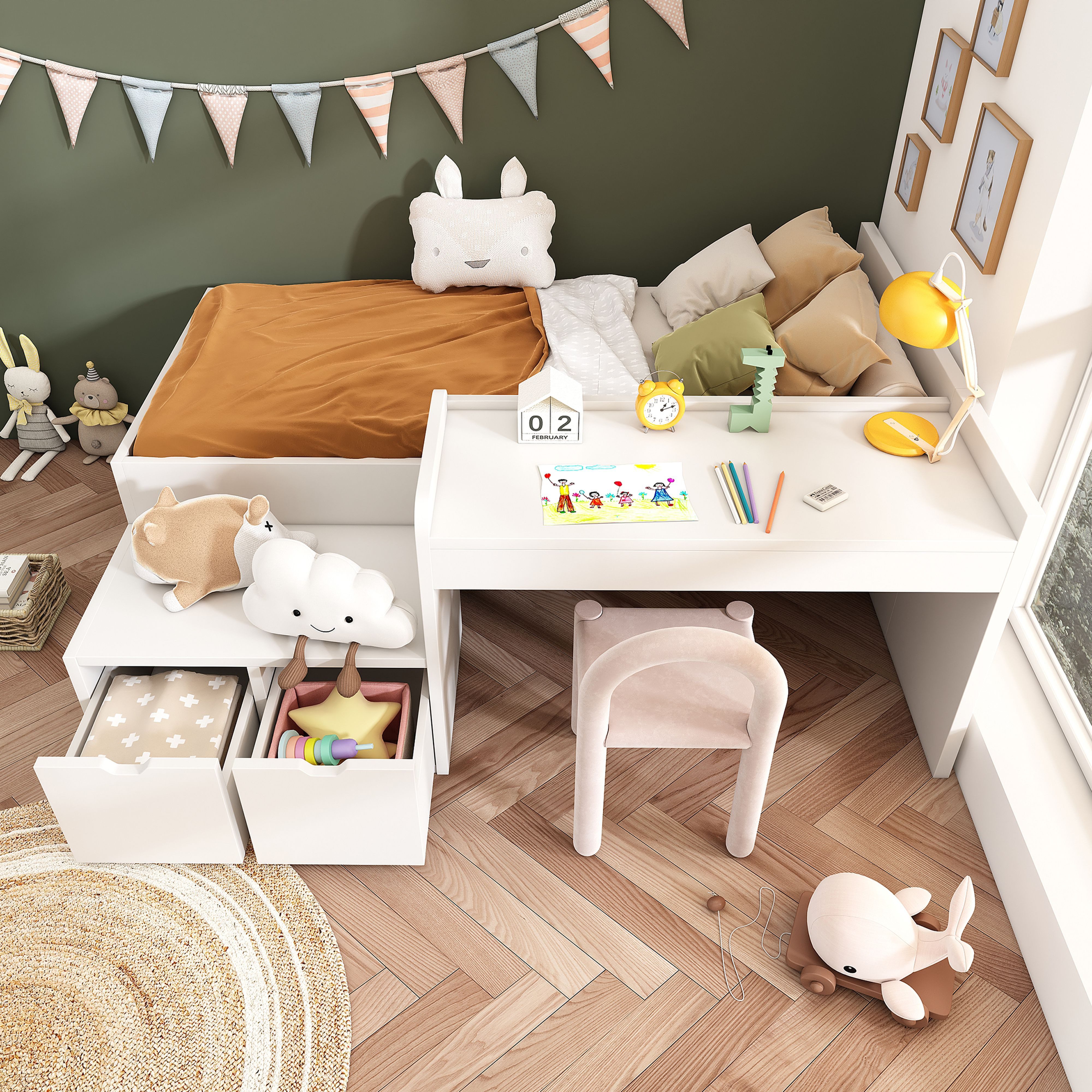 BlingBin Kinderbett Massiveholz Einzelbett (1-tlg) günstig online kaufen