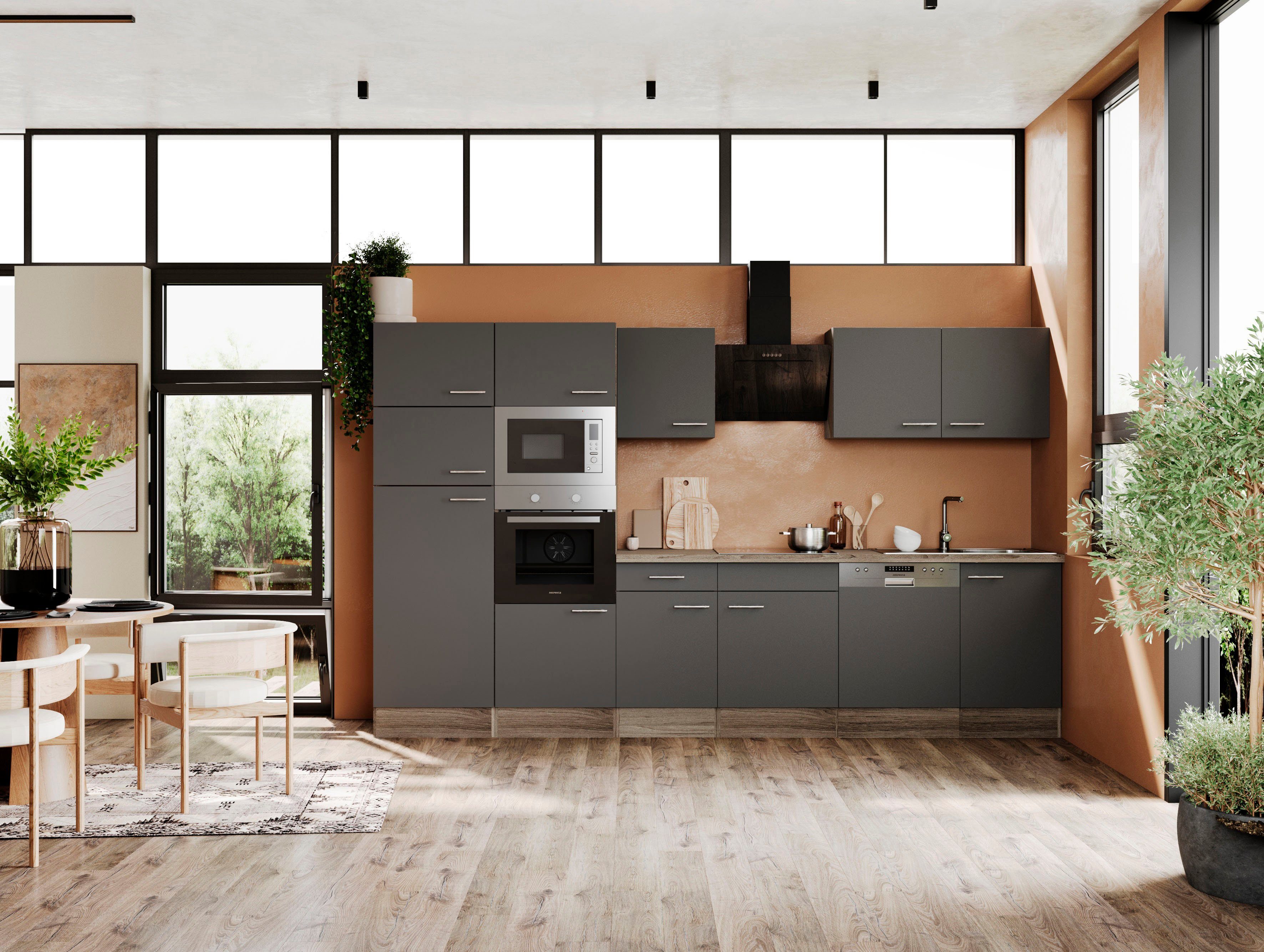 RESPEKTA Küchenzeile Oliver, Breite 340 cm, günstig online kaufen