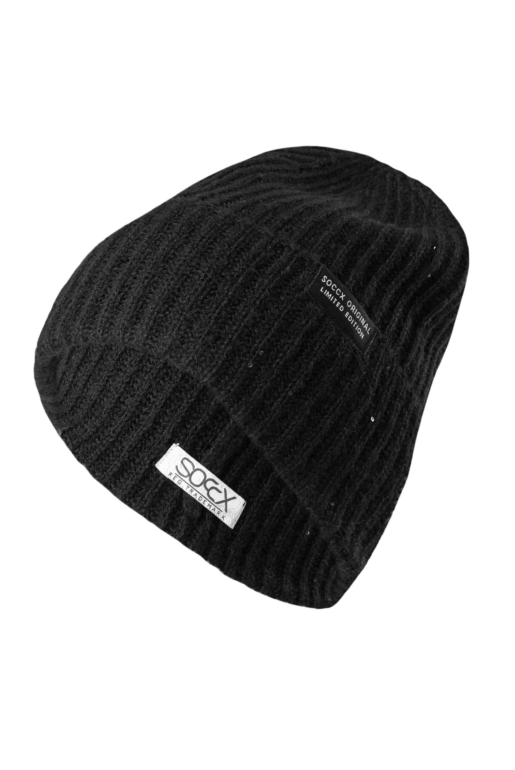 SOCCX Strickmütze mit Glitzerdetails günstig online kaufen