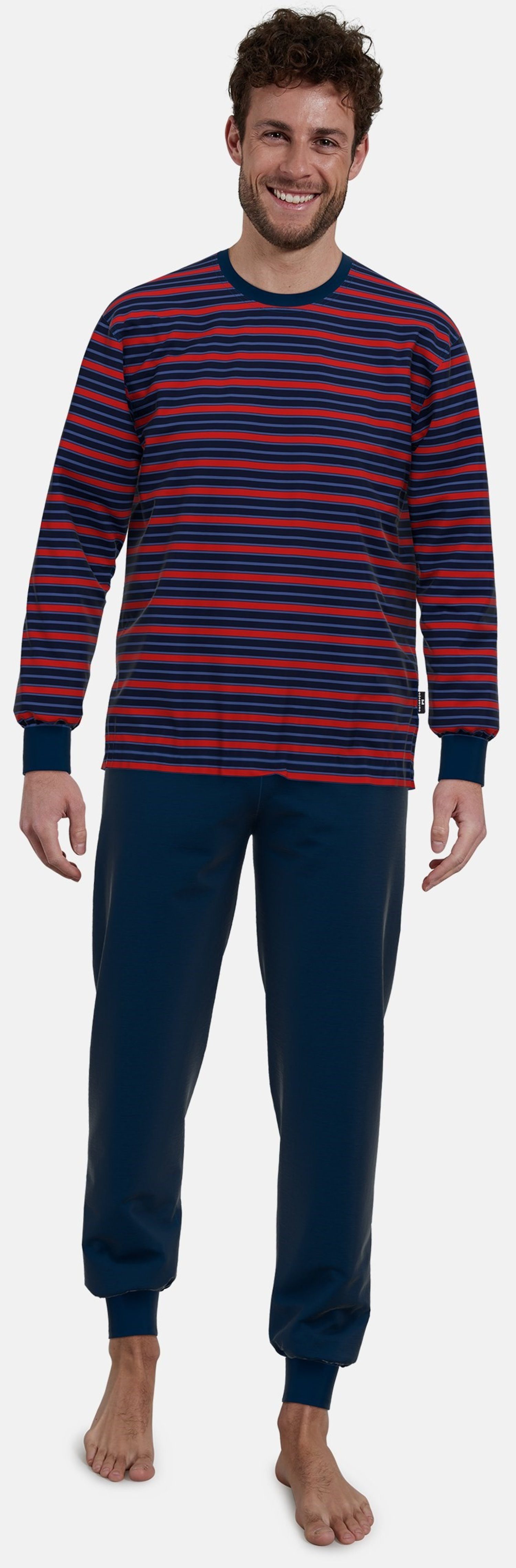 GÖTZBURG Schlafanzug Herren Pyjama lang mit Bündchen (2 tlg) Baumwolle günstig online kaufen