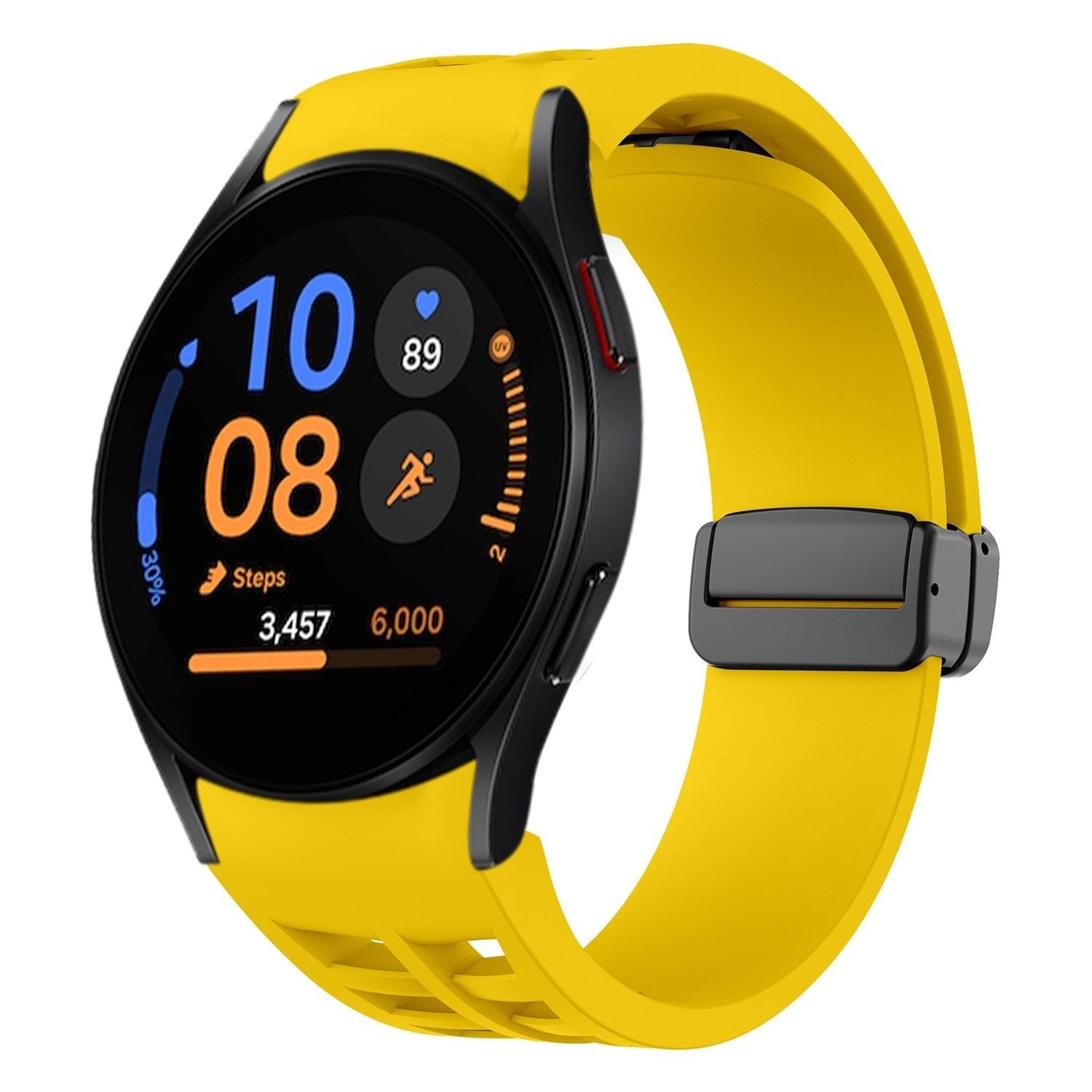 Wigento Smartwatch-Armband Für Samsung Galaxy Watch FE / 6 / 5 / 4 40mm Silikon Armband Gelb