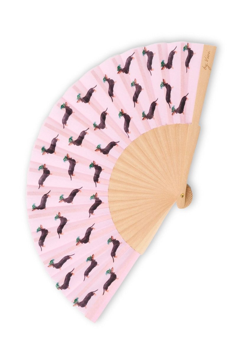 by Vivi Hundeleinen-Führungsstange Fächer - BAYRISCHER DACKEL - rosa