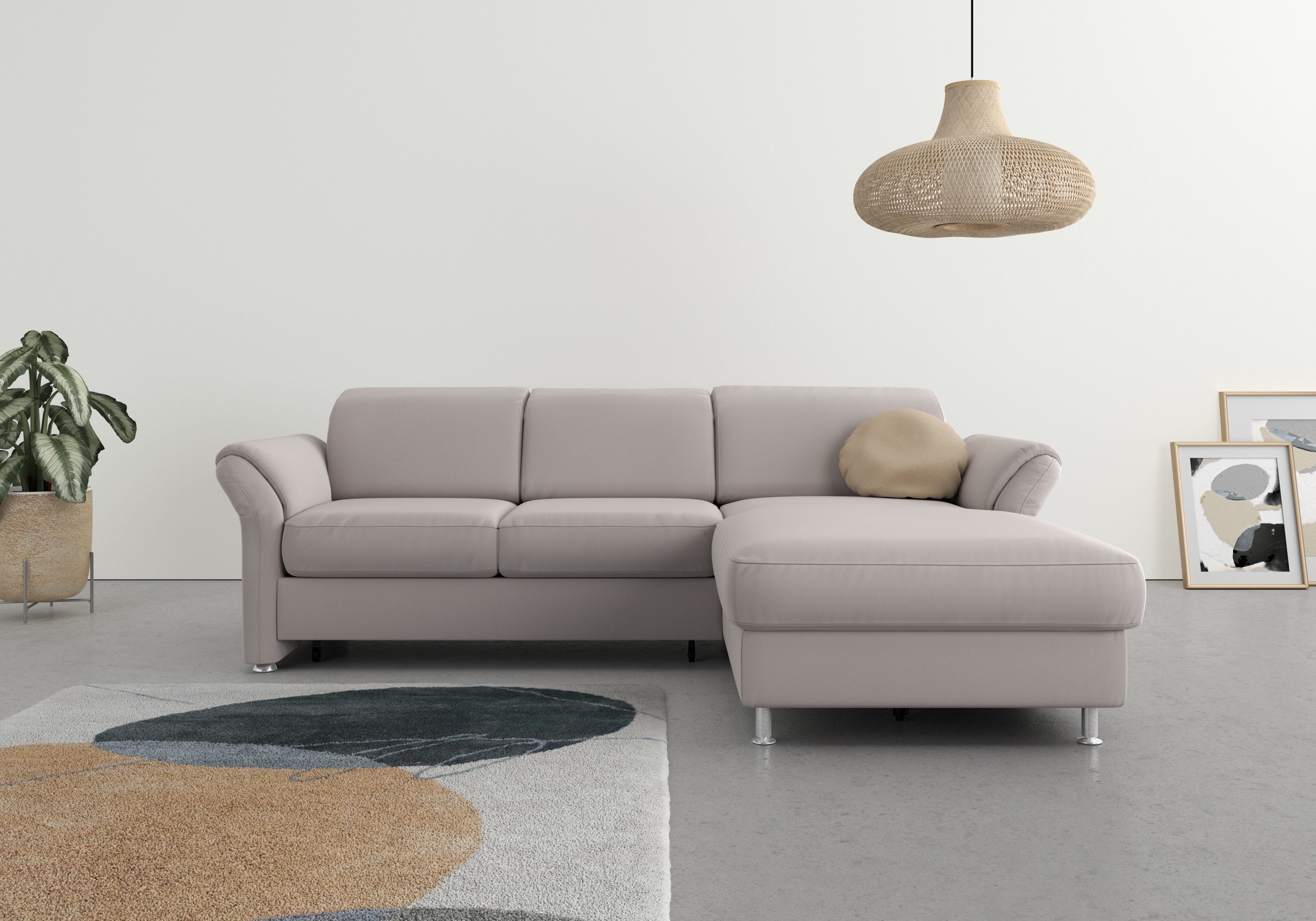 sit&more Ecksofa Apulia L-Form, wahlweise Bettfunktion, Bettkasten und Kopf- und Armteilverstellung