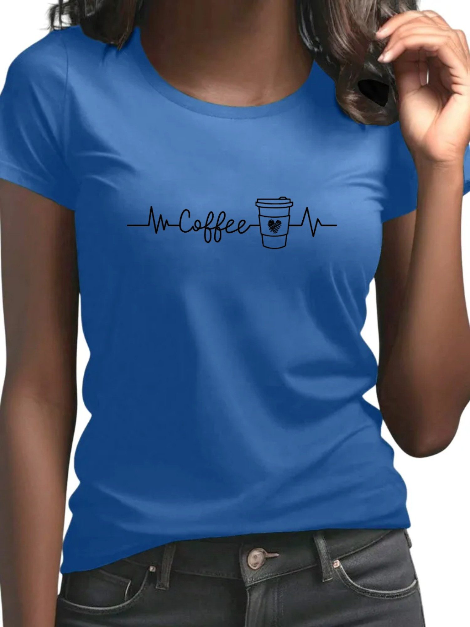 PYL Kurzarmshirt Damen bequemes Sommer Basic-Shirts günstig online kaufen
