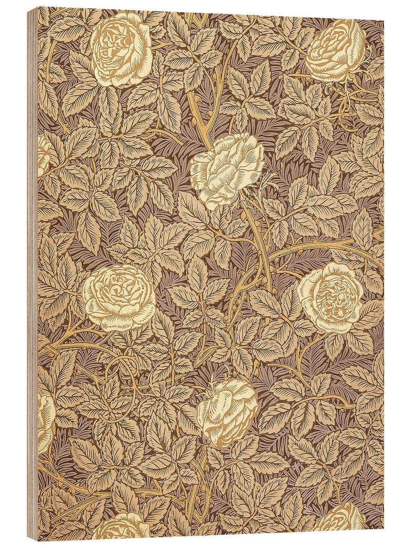 Posterlounge Holzbild William Morris, Rosen, Orientalisches Flair Grafikdesign
