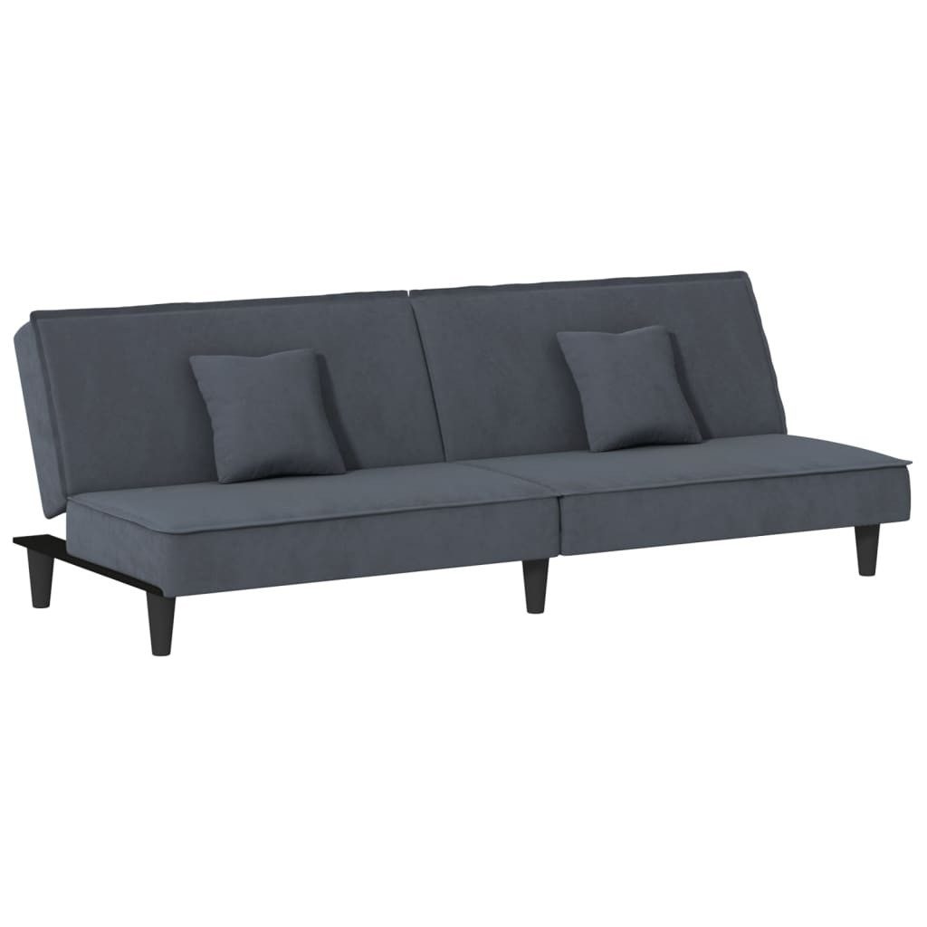 vidaXL Sofa Schlafsofa Dunkelgrau Samt