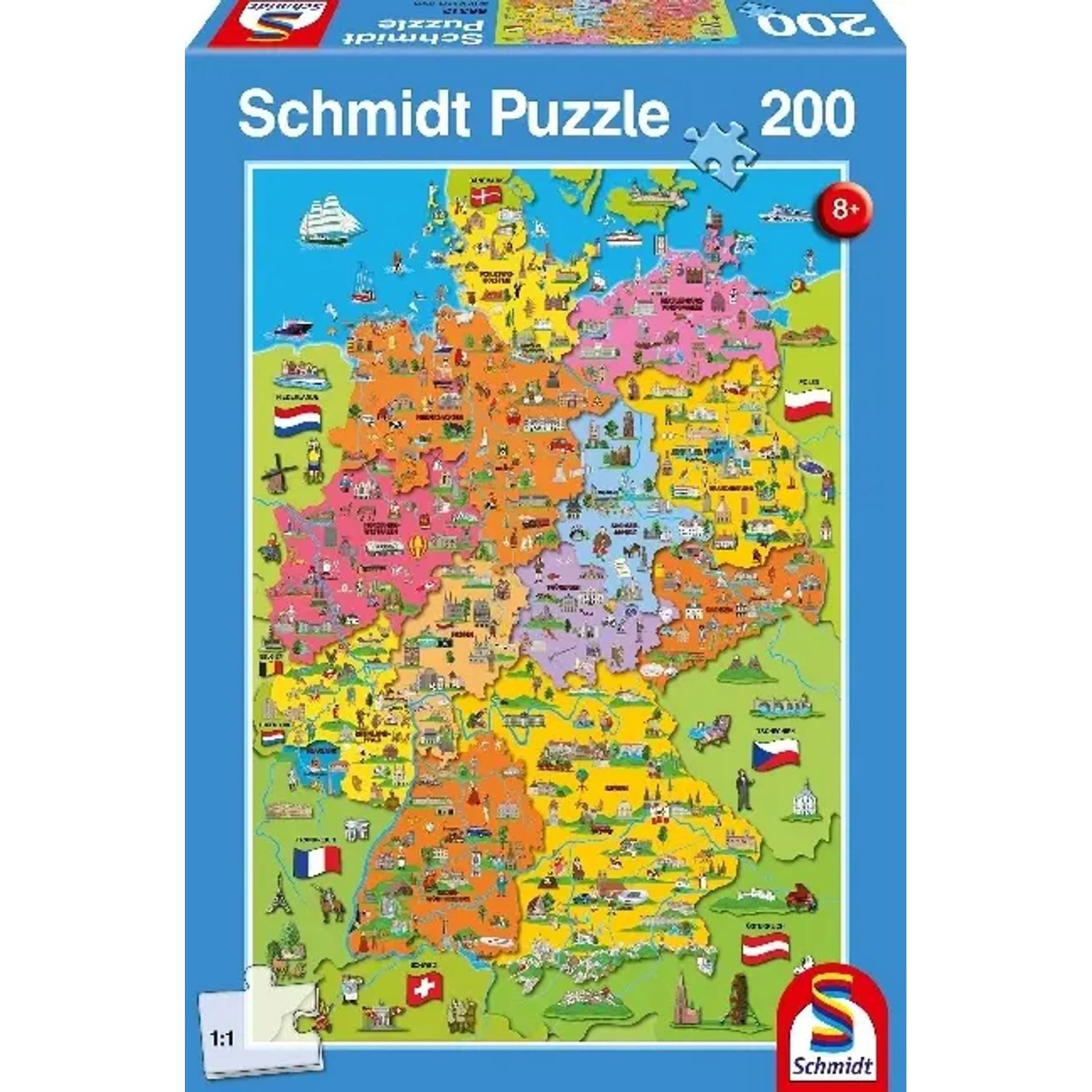 Schmidt Spiele Puzzle Deutschlandkarte mit Bildern (Kinderpuzzle), 299 Puzz günstig online kaufen