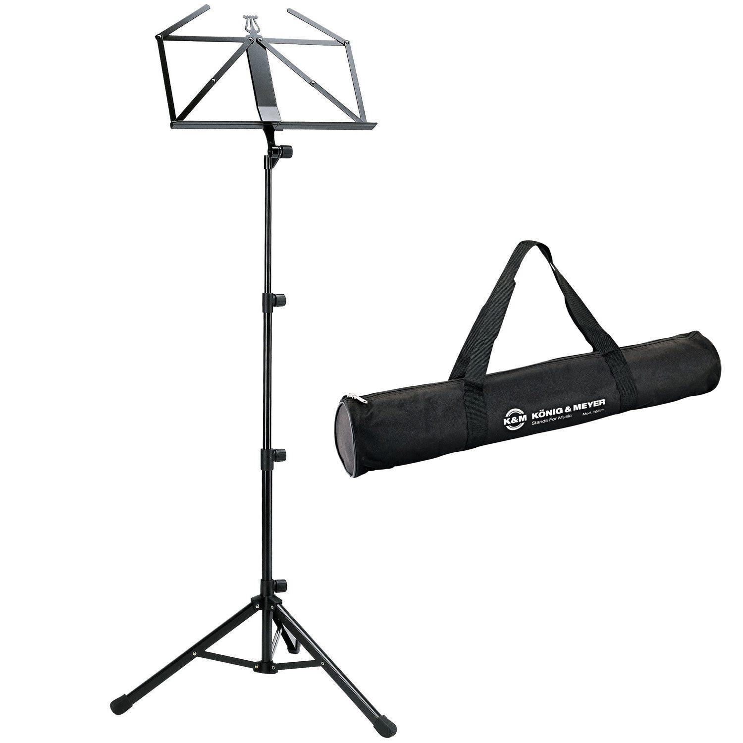 König & Meyer Notenpult K-M 10810 Notenpult aus Stahl Schwarz mit Tasche, (Notenpult, 1-tlg., Notenständer), Vorteils-Set mit Tasche