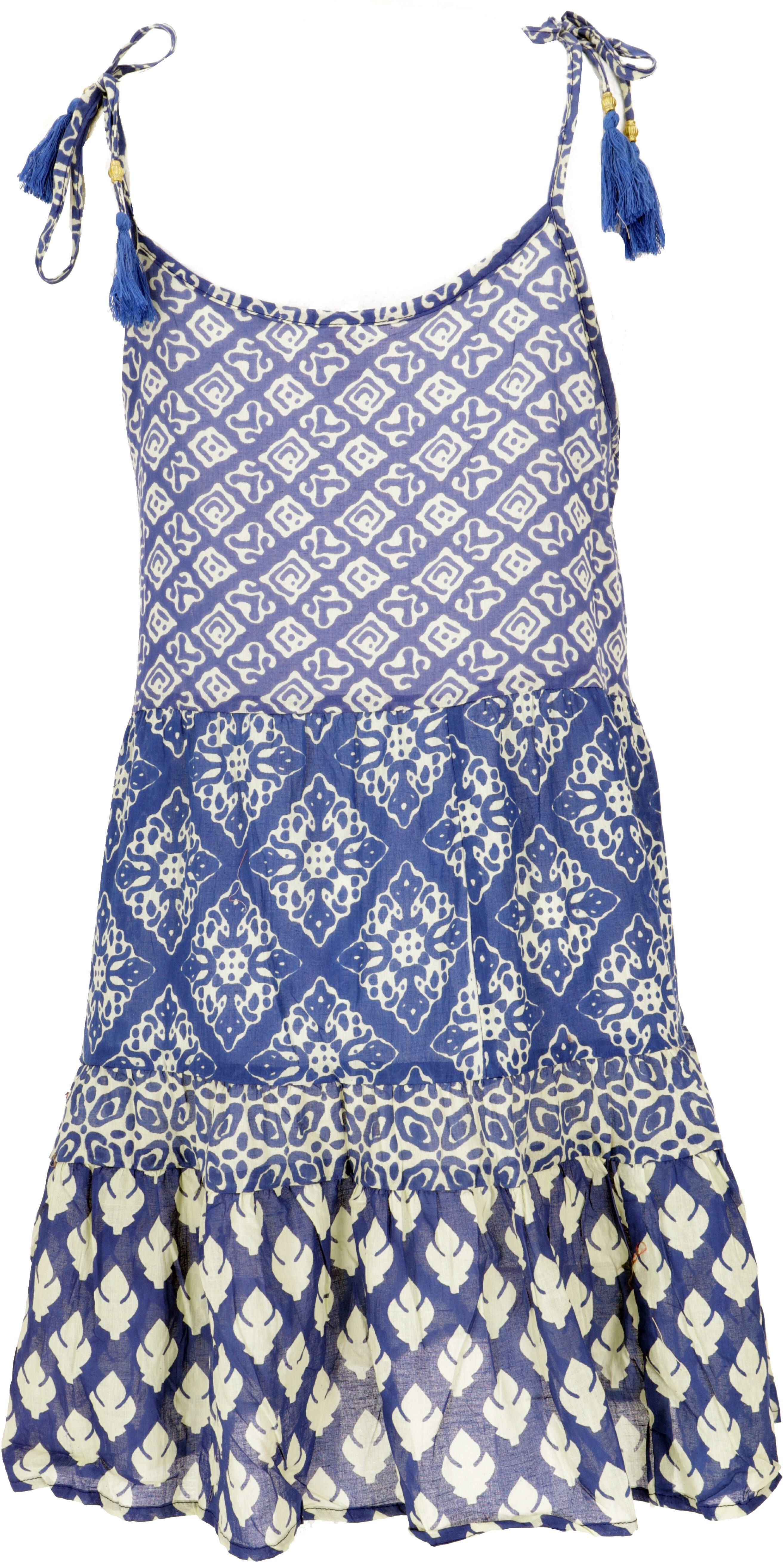 Guru-Shop Midikleid Boho Minikleid, luftiges Stufenkleid aus.. alternative Bekleidung