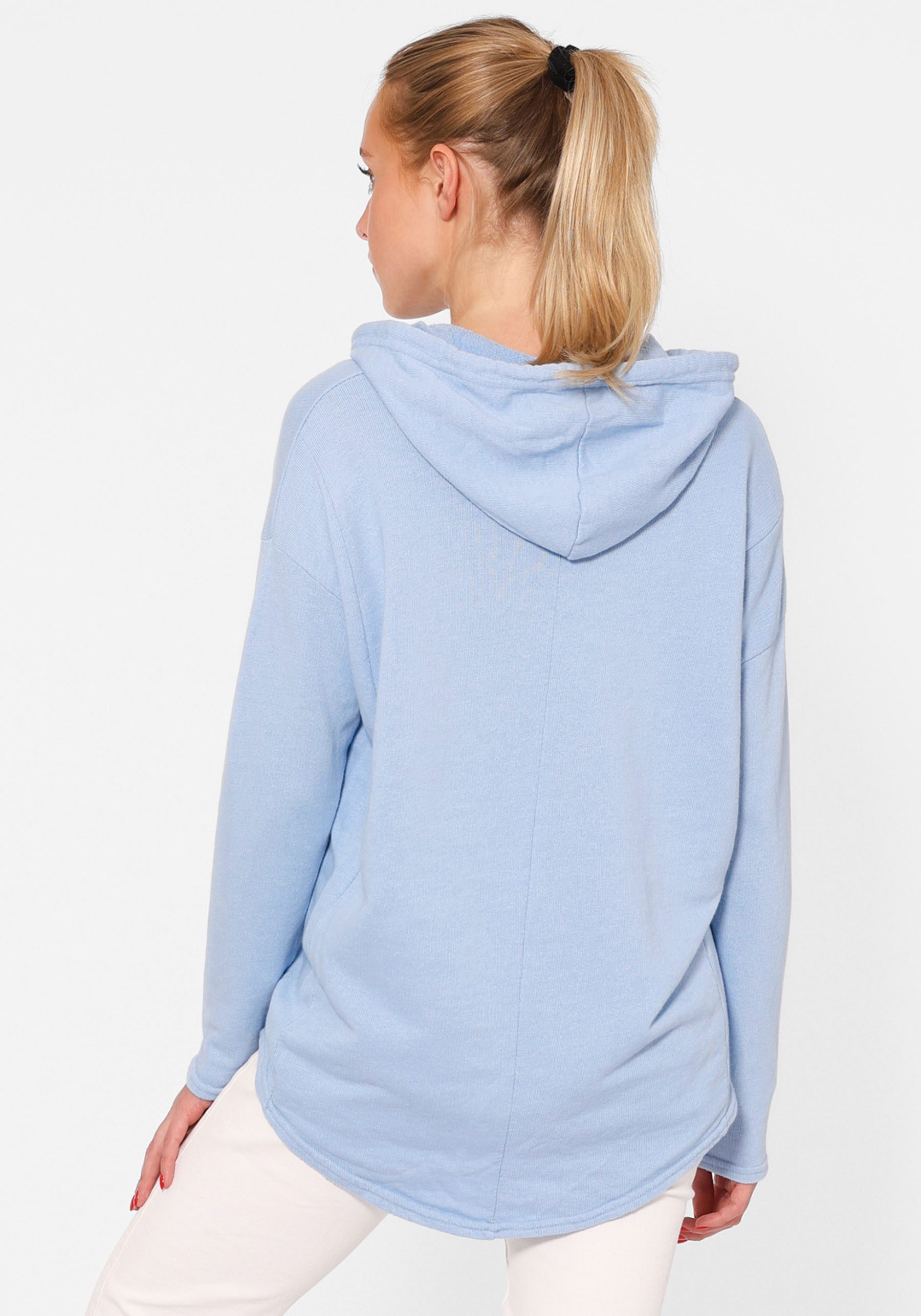 Zwillingsherz Hoodie "Moin" Kapuze, Kordelzug, Langarm, maritimer Schriftzug – Bild 3 von 5