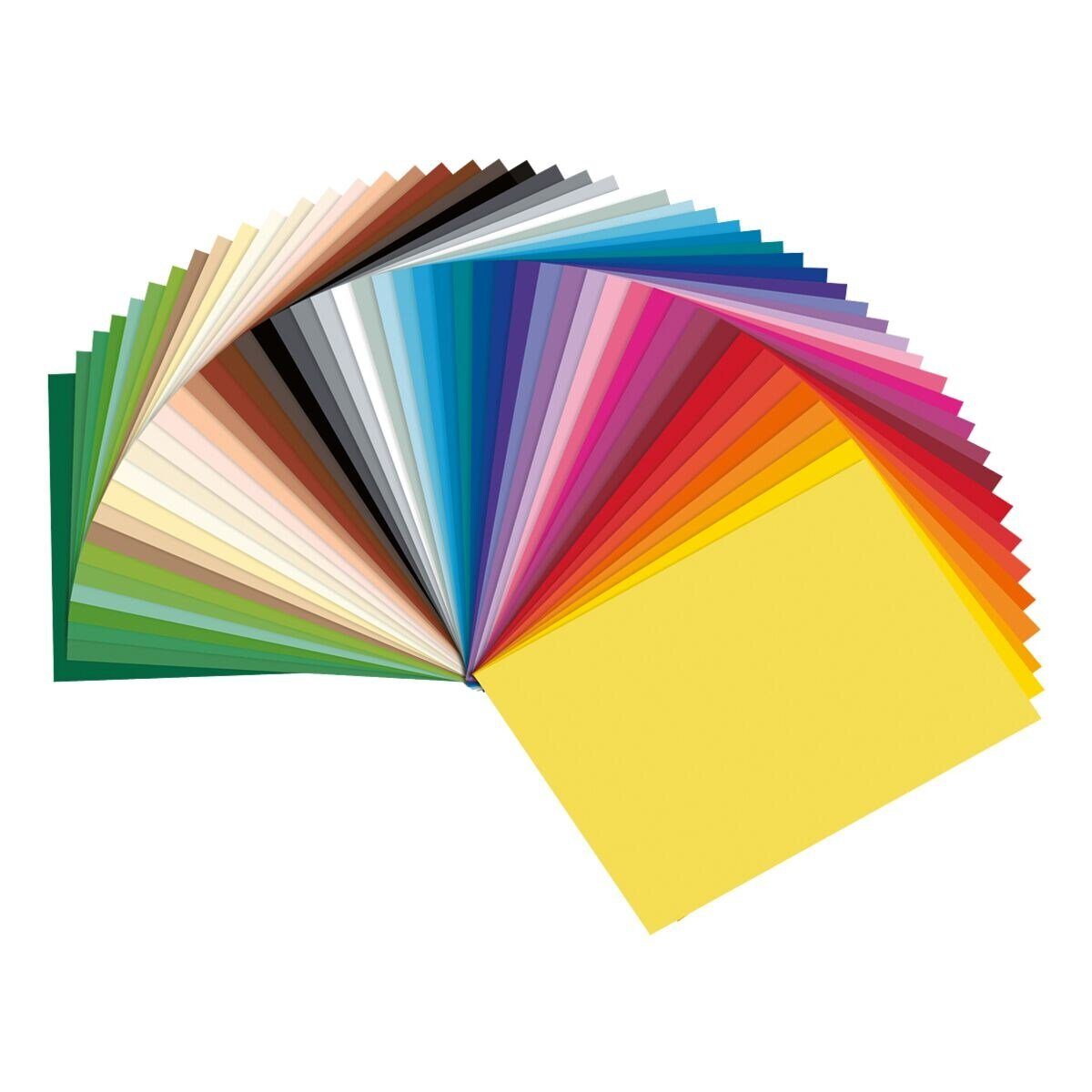 Folia Bastelkartonpapier Sonderedition 50, Fotokarton 50 Farben, 25x35 cm, 300 g/m², 50 Blatt