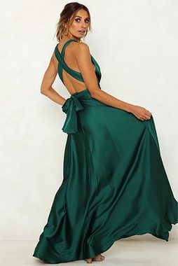 BlauWave Abendkleid Ball Kleider,Lang Sommerkleid,partykleid,Cocktailkleid (1-tlg) Elegantes,V-Ausschnitt,Basic