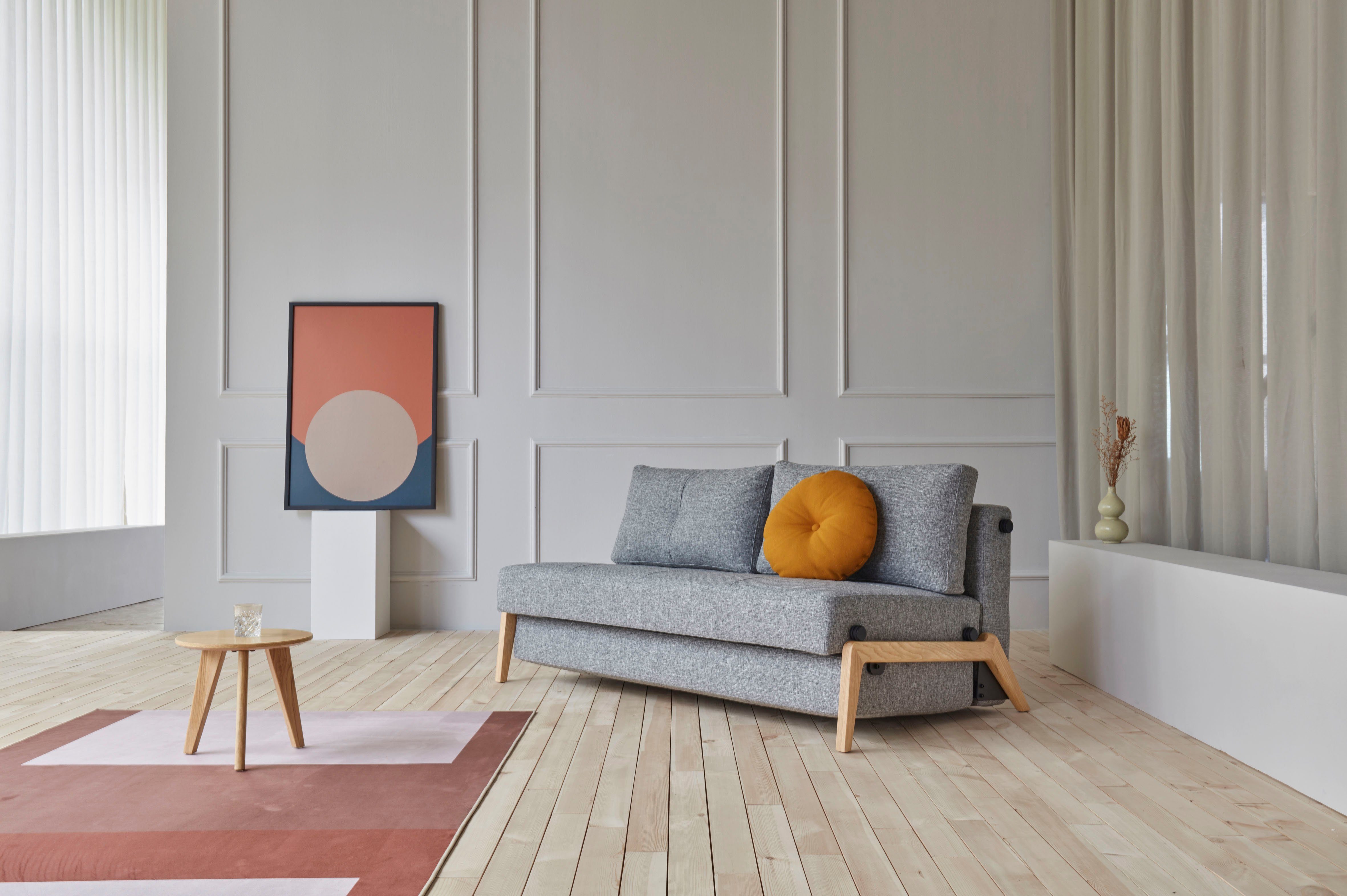 INNOVATION LIVING ™ Schlafsofa Cubed Klappsofa, hochwertige Schlaffunktion, Design und extra Komfort, Frontauszug, sehr platzsparend, abgewinkelt Sitzen, waagerecht liegen