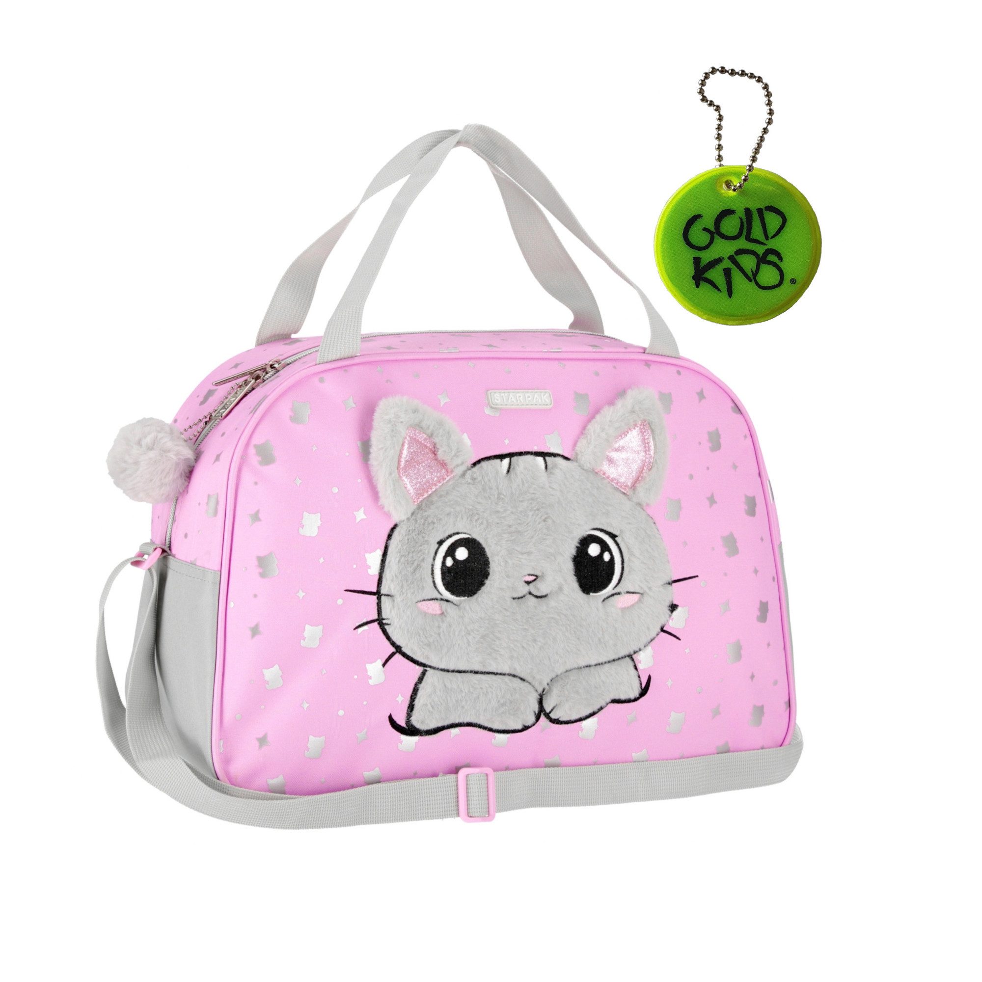 Sporttasche Kinder für Mädchen & Jungen - Umhängetasche mit Katze Motiv -