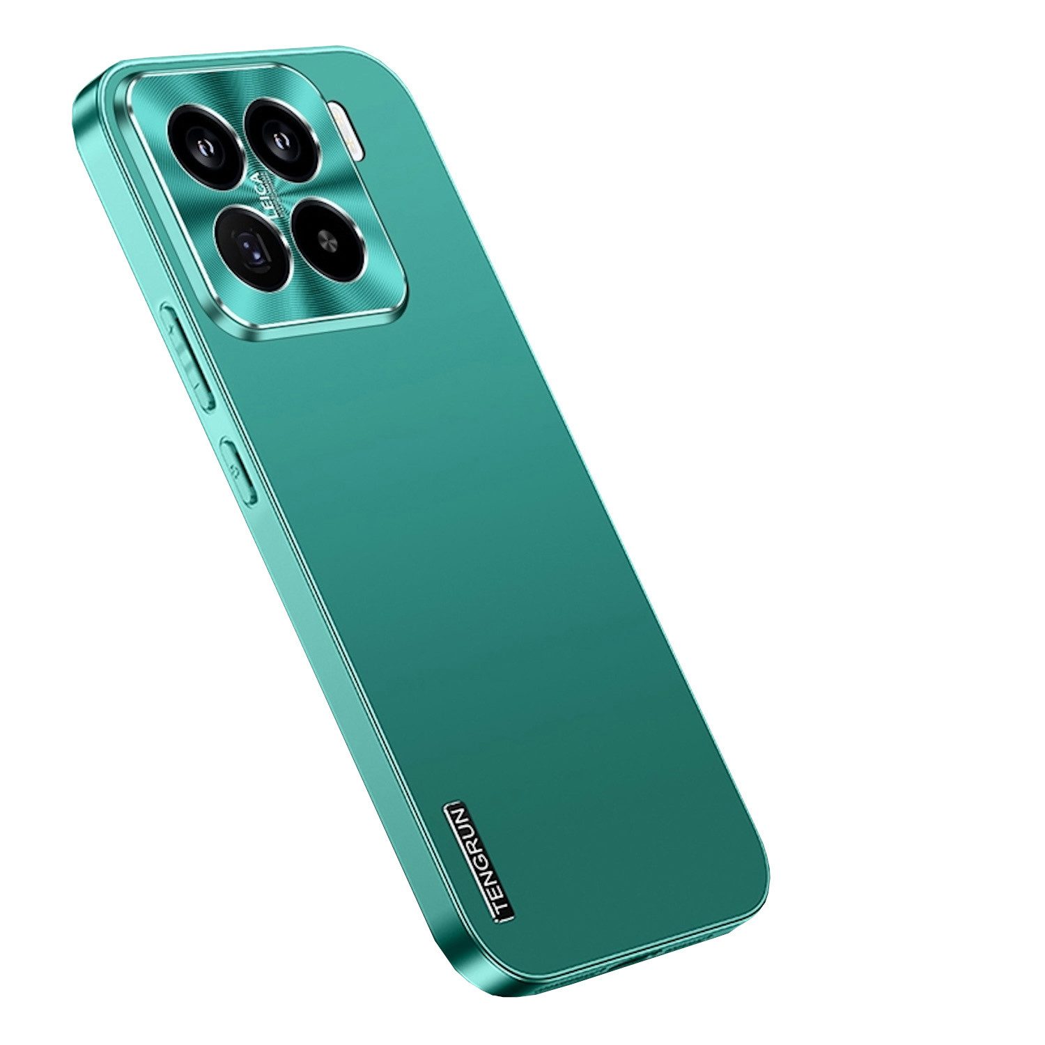 Wigento Handyhülle Für Xiaomi 15 Pro Feinmattes Metall Design Handy Hülle Tasche Grün, Mikro-frostige Metallic-Lackierung, stilvolles Design