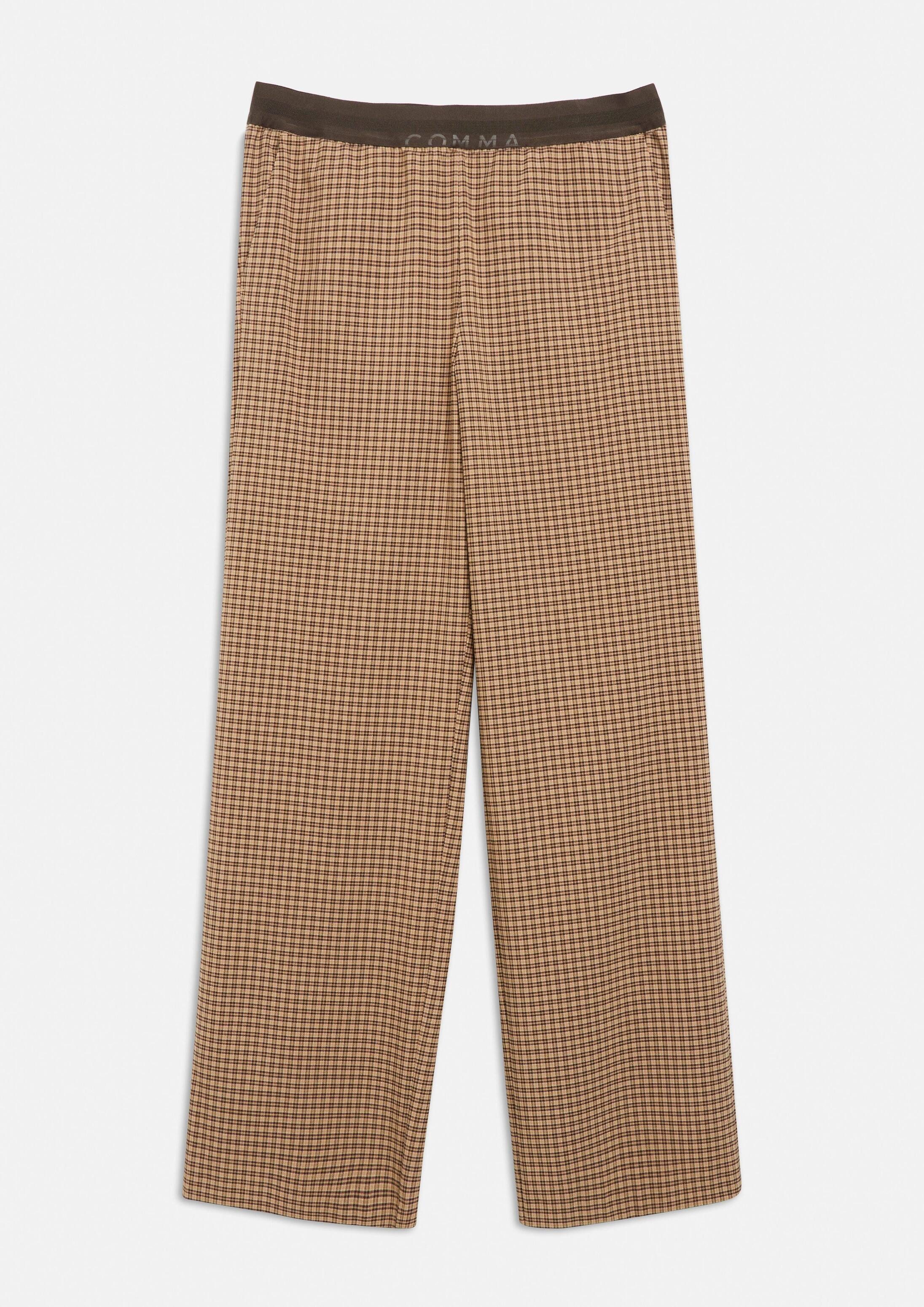 comma Chinos Hose Karohose mit Elastikbund
