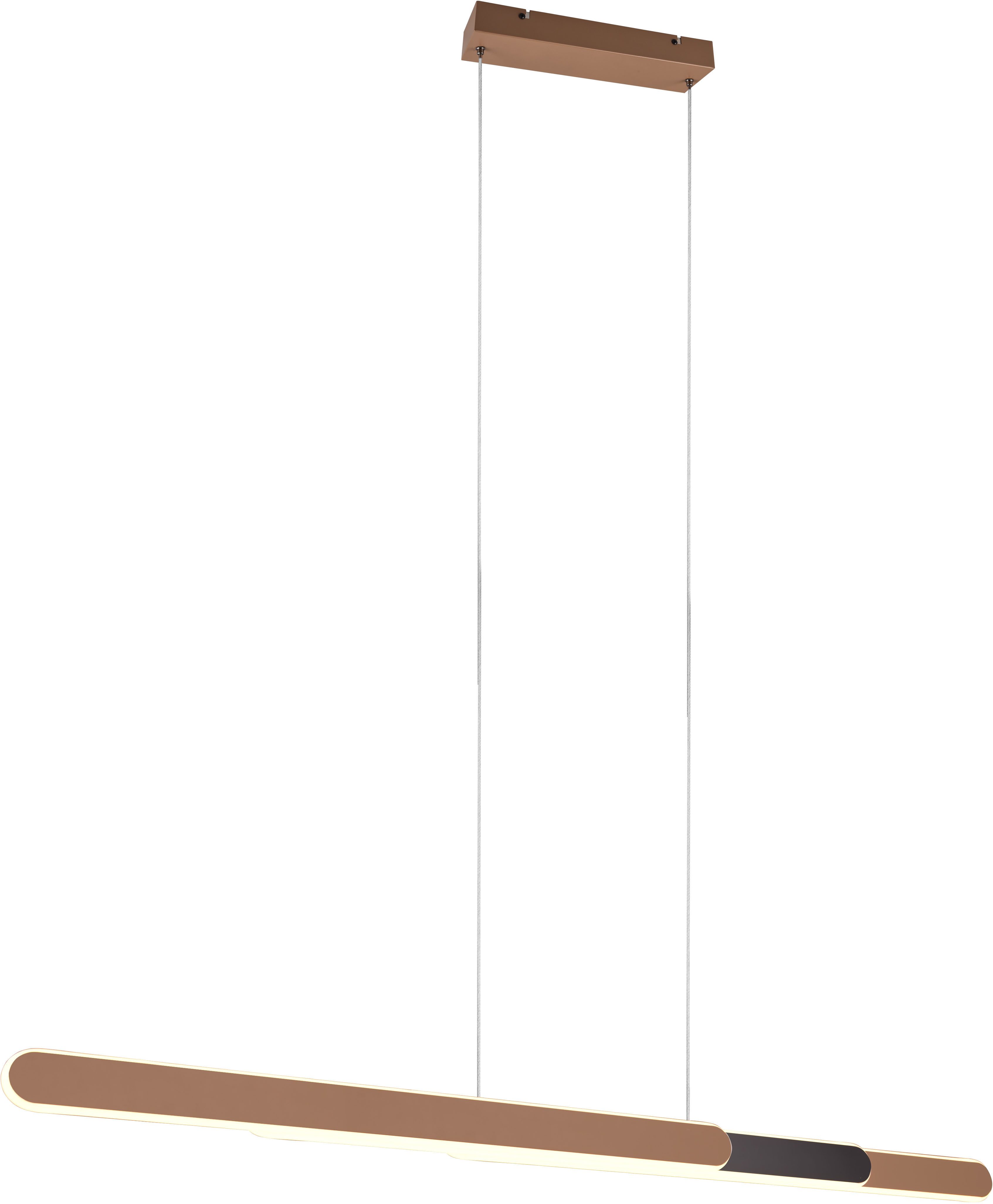 TRIO Leuchten LED Pendelleuchte HELIOS, ausziehbare Hängelampe mit 3 LED Elementen 5800 Lumen CCT, Dimmfunktion, mehrere Helligkeitsstufen, LED fest integriert, Farbwechsler, warmweiß - kaltweiß, 2700-6500K, Touch Dimmer 4 Stufen, höhenverstellbar up and down Licht