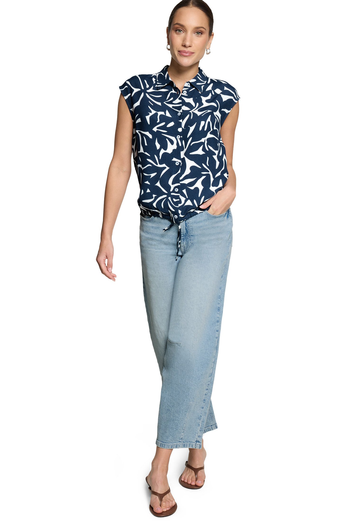 Zero Hemdbluse Damen mit Tunnelzug