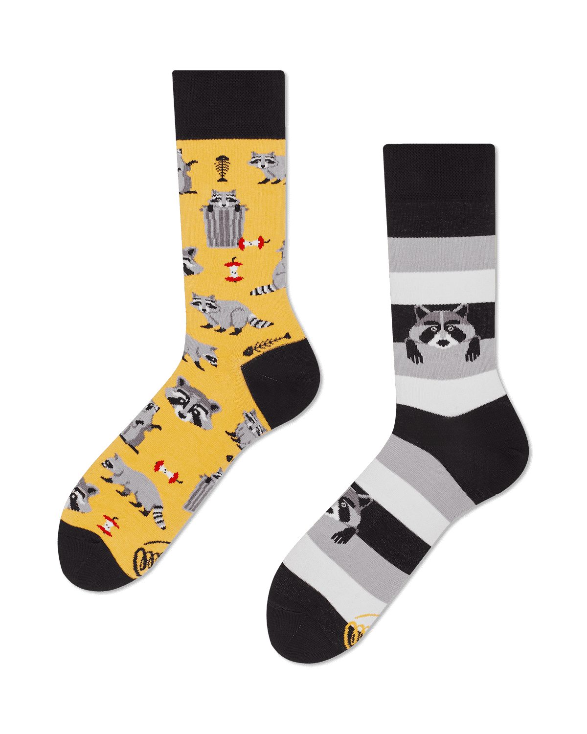 Many Mornings Freizeitsocken Many Mornings Socken Raccoon Bandit (1 Paar, 1-Paar, 1 Paar) immer ein dismatching Paar