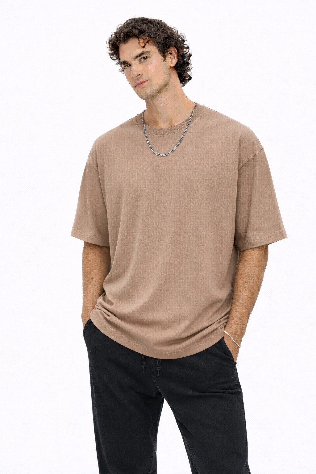 Megaman Jeans T-Shirt Herren Oversize T-Shirt Sommer Heavy Weight Basic Shirt Premium OH-45