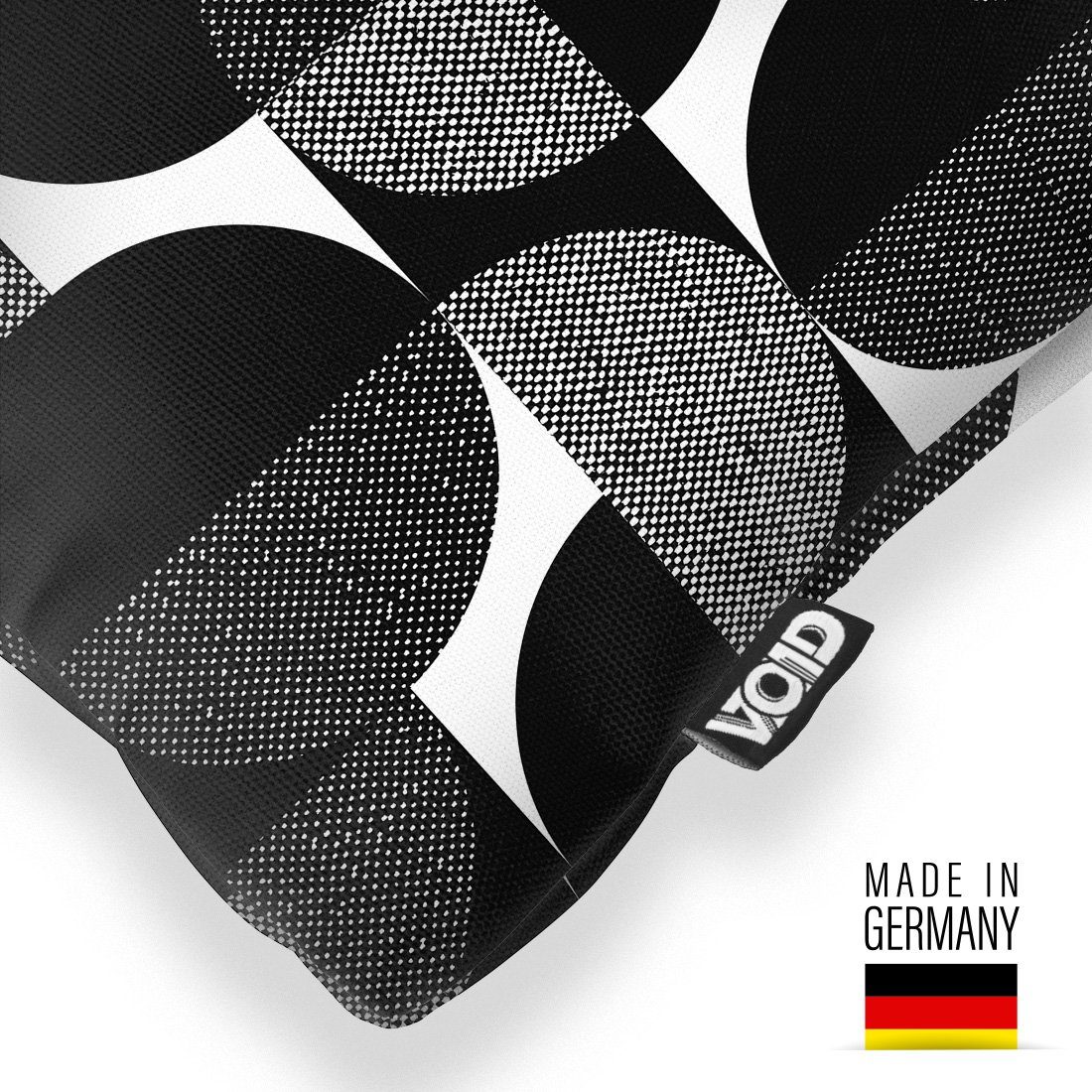 VOID Kissenbezug, (1 Stück), Schwarz Weiß Kreise Muster Retro Vintage 60er 50er Geometrisch gemust