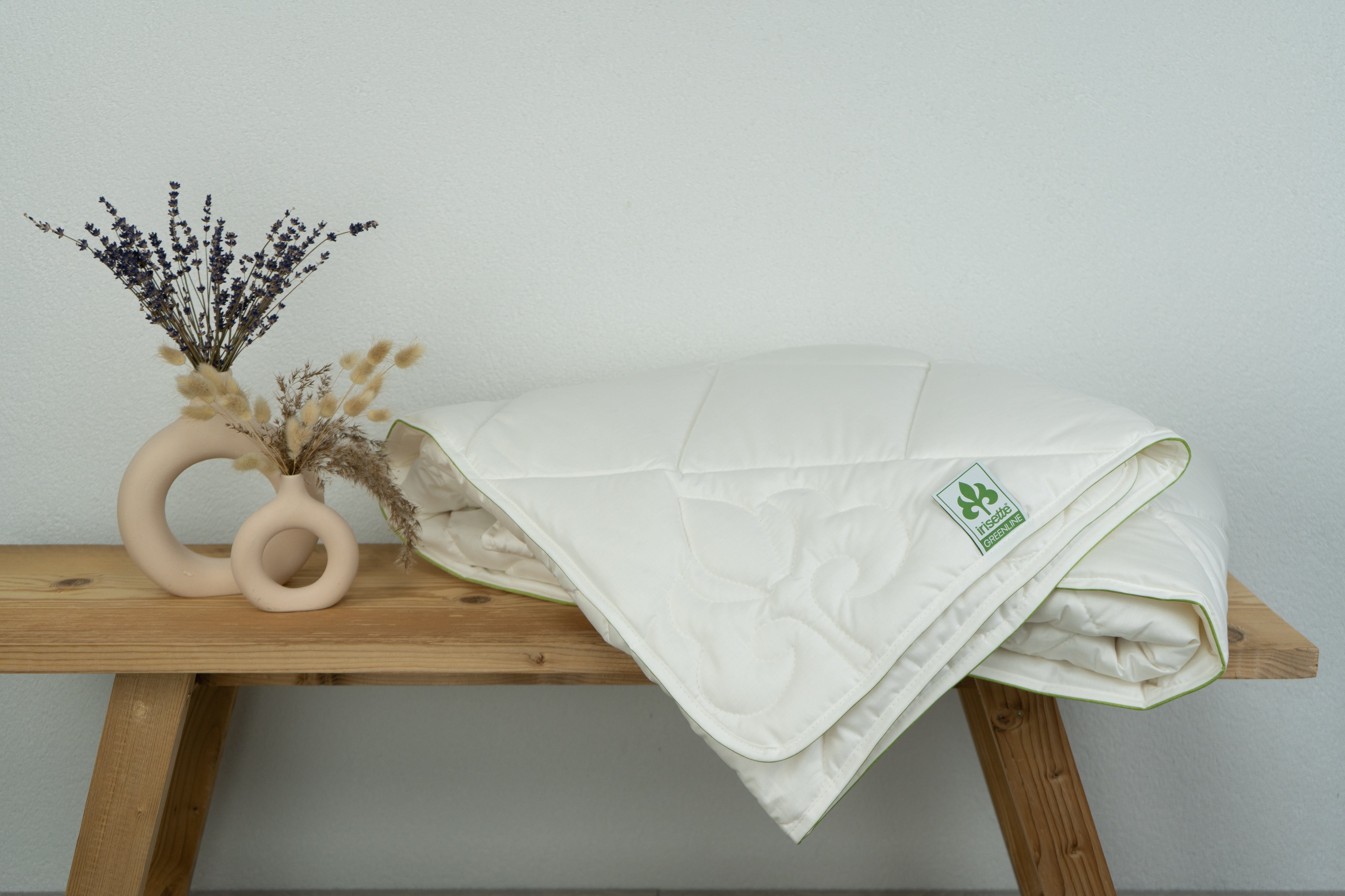 irisette GREENLINE Baumwollbettdecke Sommersteppbett Irisette Greenline Baumwolle Bio, Füllung: 100% Baumwolle aus kontrolliert biologischem Anbau, Bezug: 100% Baumwolle aus kontrolliert biologischem Anbau, waschbar bis 60°C, allergikergeeignet, perfekt für Naturliebhaber