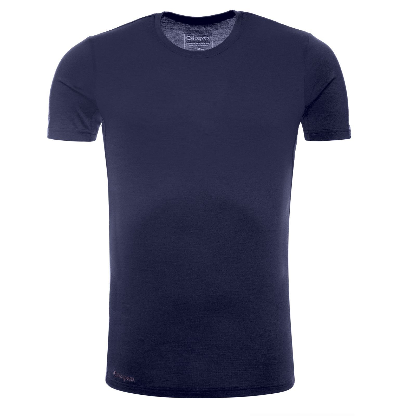 Kaipara - Merino Sportswear Unterhemd Merino Herren-Unterhemd Kurzarm Slimfit 200g warm (1-St) aus reiner Merinowolle Made in Germany Blau