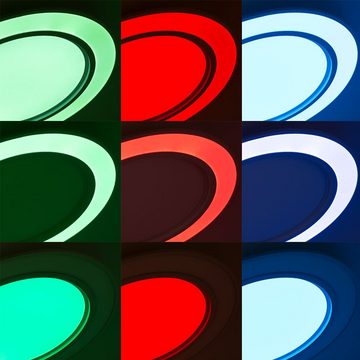 Globo LED Deckenleuchte, LED-Leuchtmittel fest verbaut, Kaltweiß, Warmweiß, Neutralweiß, Tageslichtweiß, Farbwechsel, Deckenleuchte Wohnzimmerlampe dimmbar LED Tageslicht RGB Farbwechsel