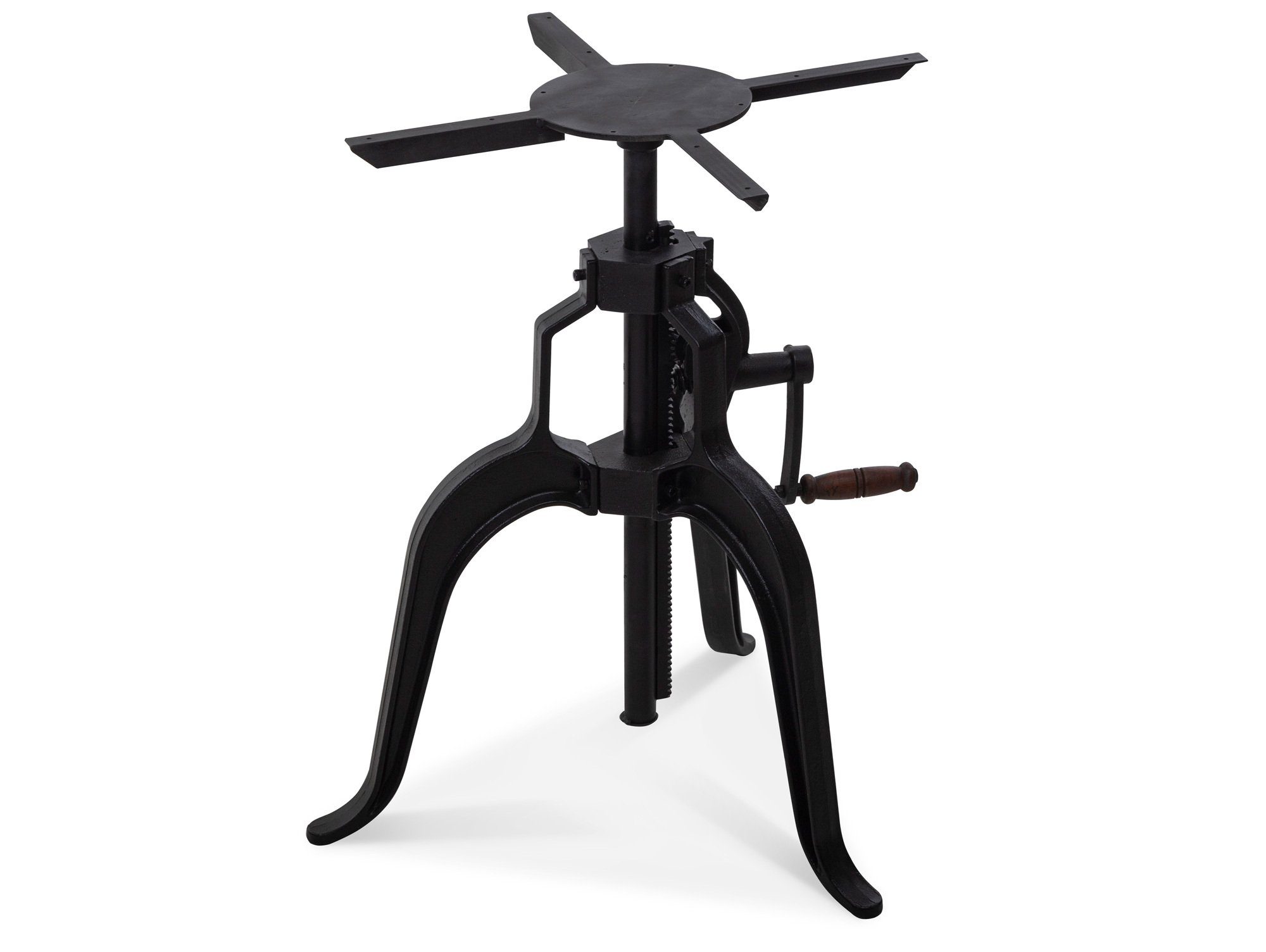 Moebel-Eins Tischgestell, Höhenverstellbares Tischgestell für Esstisch / Bartisch, Material Gusseisen, schwarz, Höhe: 72-120 cm