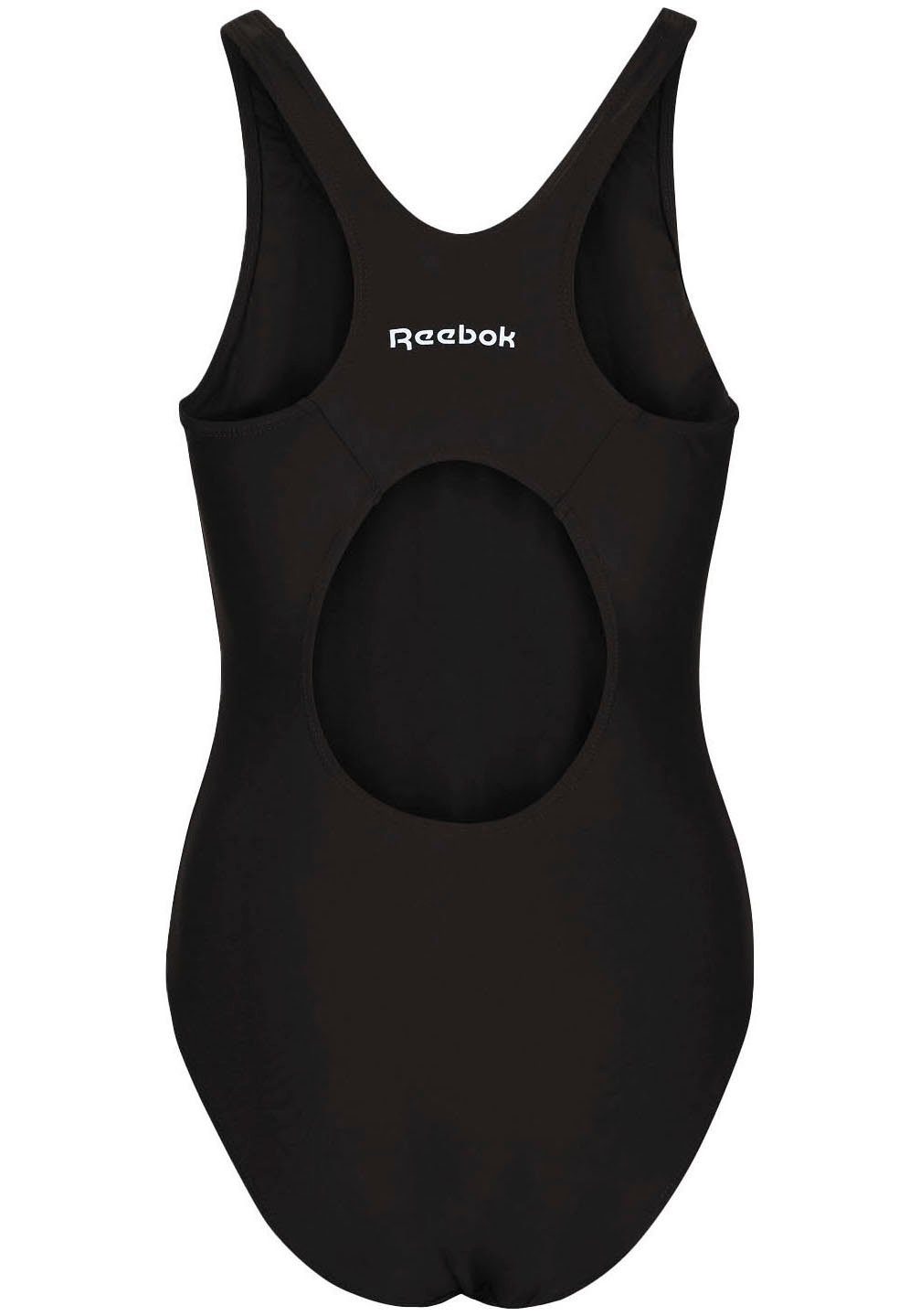 Reebok Badeanzug Adelia mit black am vorn und Rücken Logoschriftzug