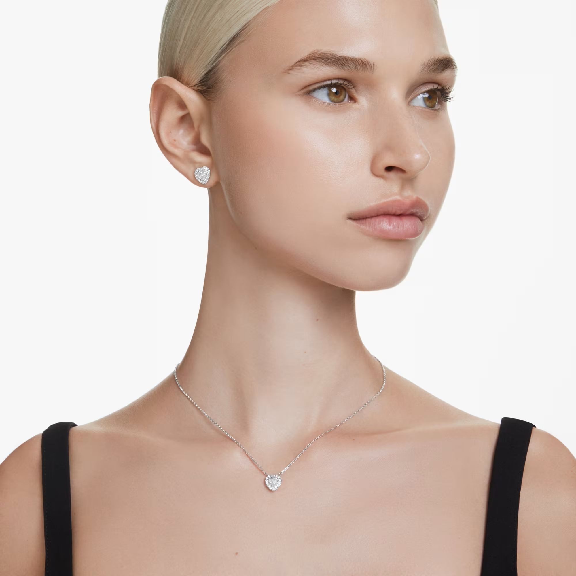 Swarovski Kette mit Anhänger Schmuck Geschenk Ariana Grande Halskette Herz, mit Swarovski® Kristall – Bild 5 von 5