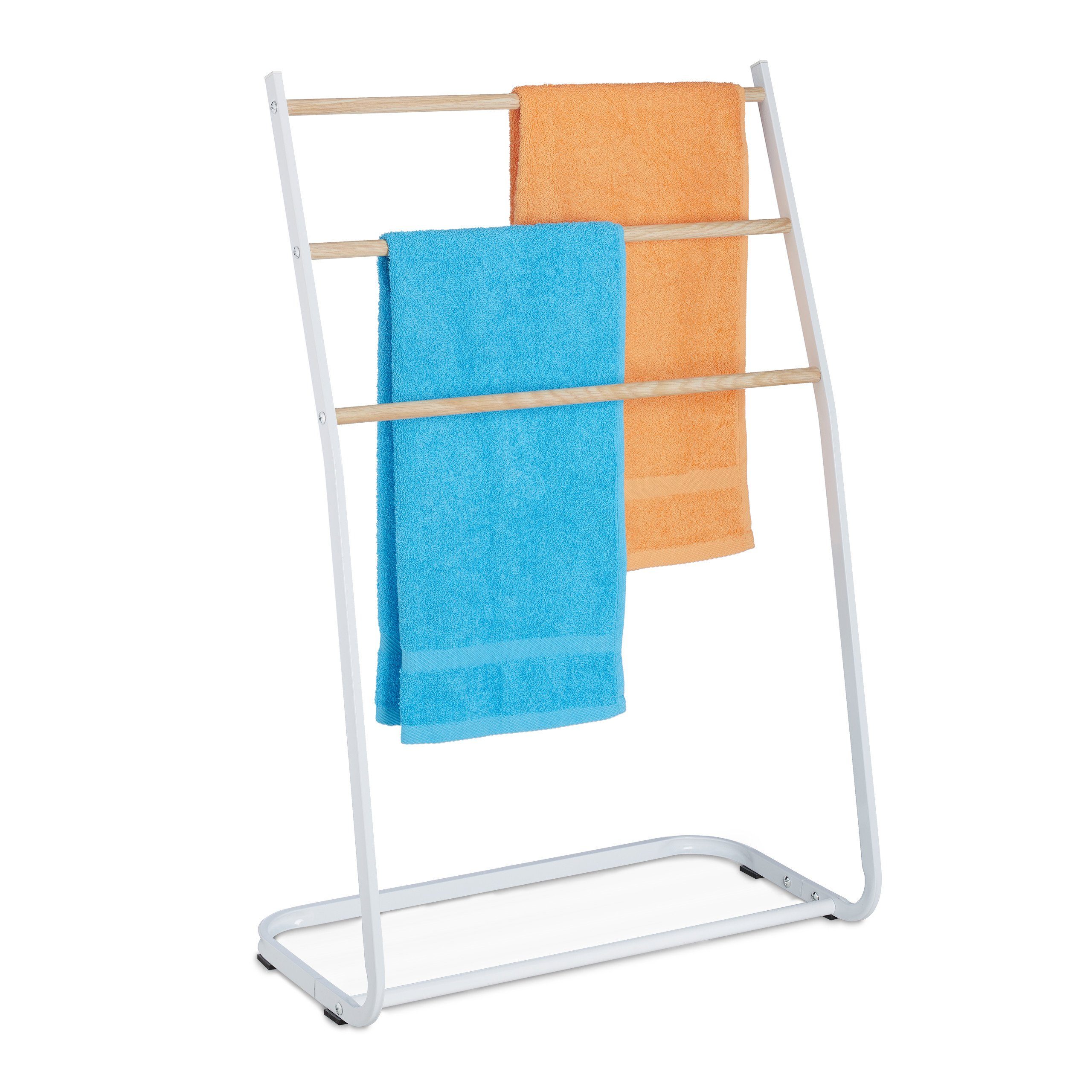 relaxdays Handtuchständer Handtuchhalter stehend aus Metall günstig online kaufen