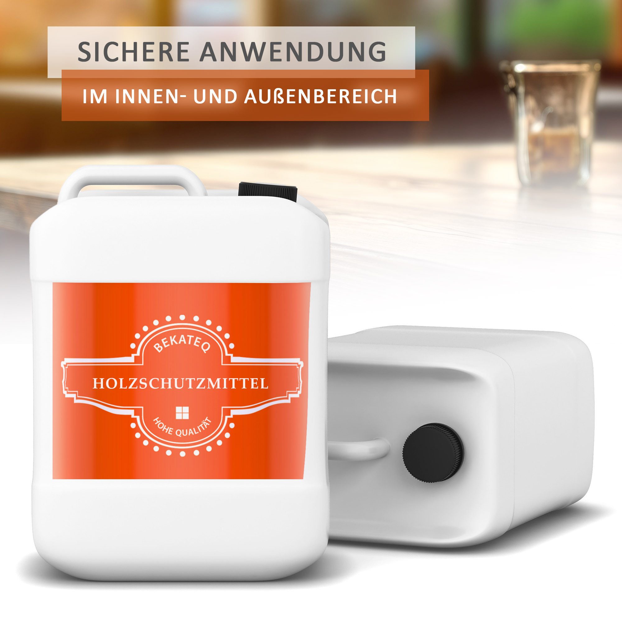 BEKATEQ Holzgrundierung Holzschutzmittel gegen Holzwurm, 1L reicht für ca. 5-7 m²