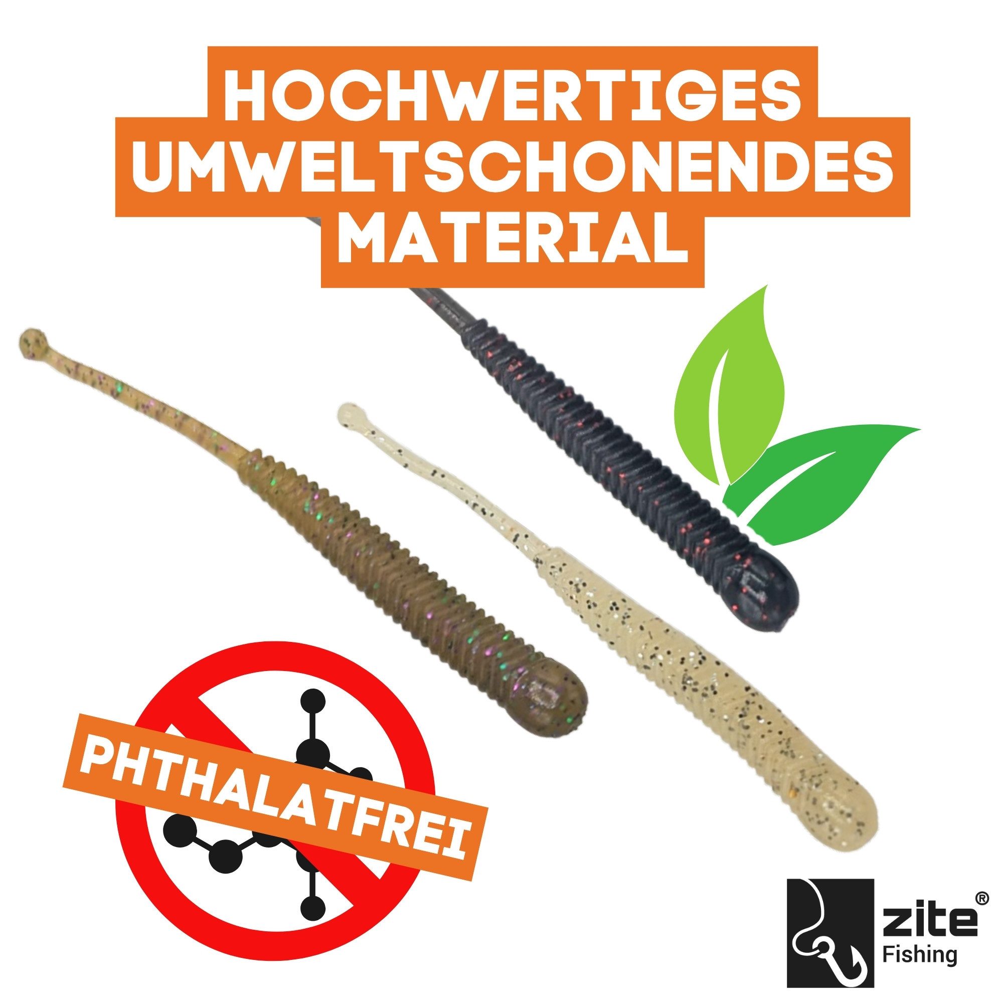 Zite Kunstköder Gummiköder Forelle Slinky Snake 8cm Schlangenförmig mit Aroma 8STK, Teils UV-Aktiv