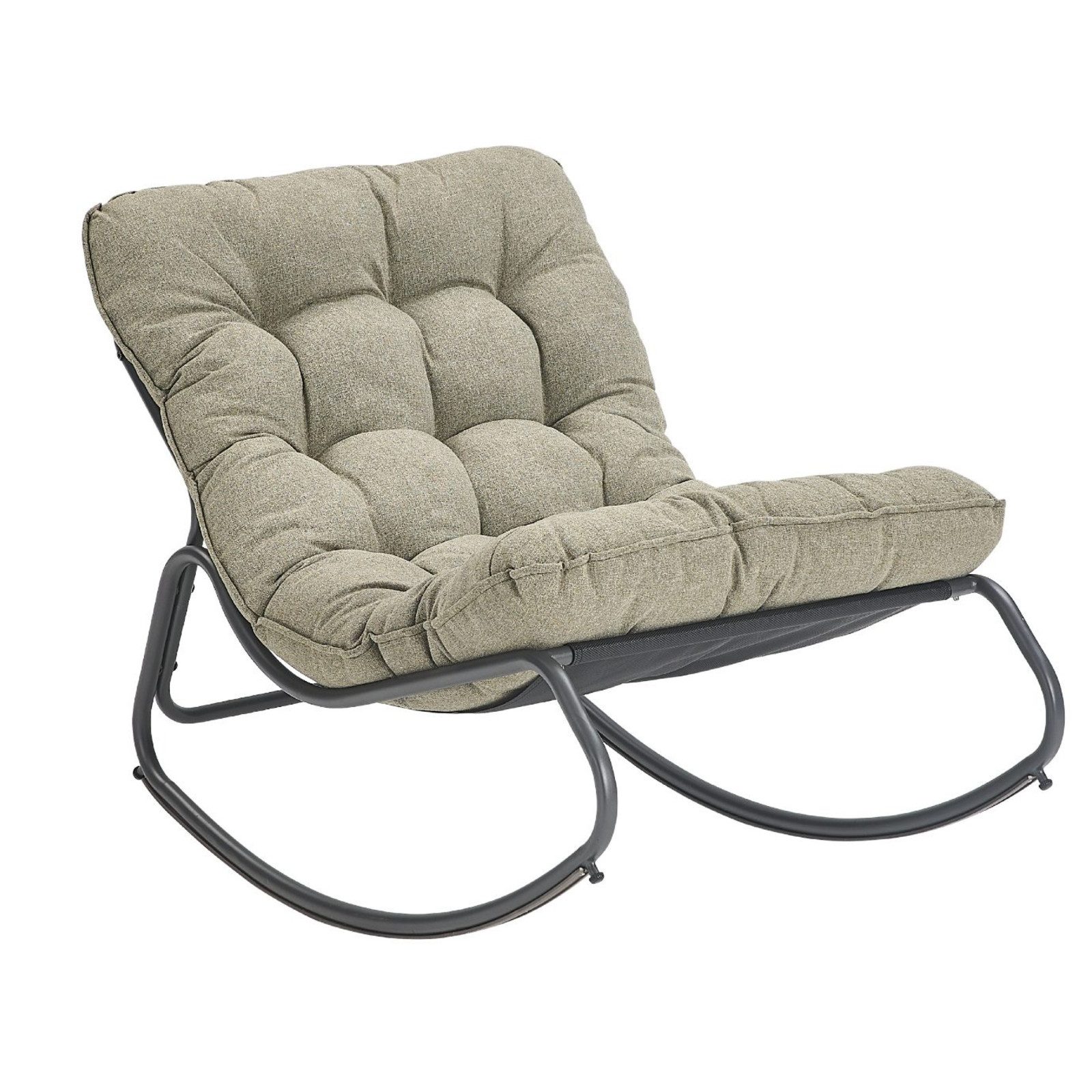 CASA DOMA Gartenlounge-Sessel Paola, Schaukelstuhl, Schaukelsessel für Balkon, Garten, Terrasse (Outdoor-Sessel, inkl. Auflage), Schaukelfunktion, 10cm dicke Polster, Textilgewebe, Stahlgestell