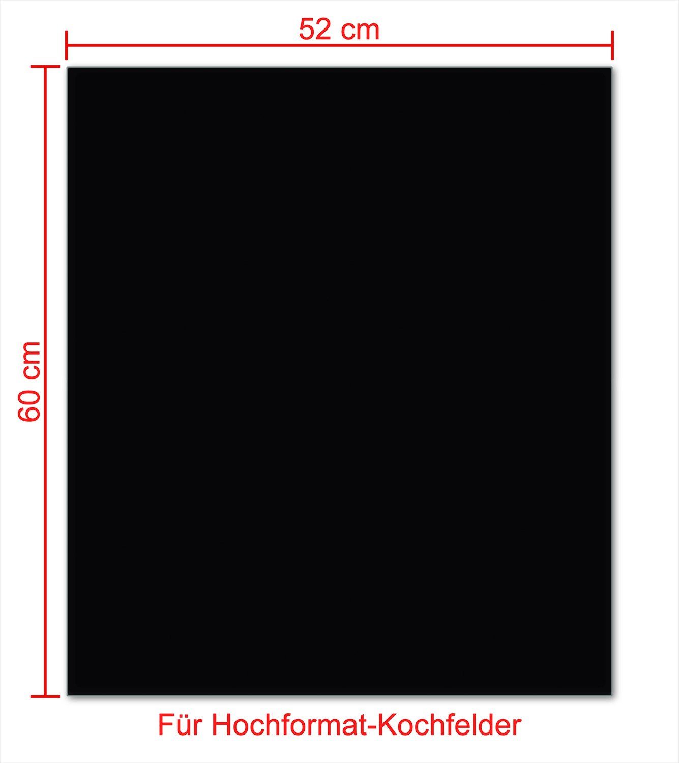 Wallario Herd-Abdeckplatte Schwarz, ESG-Sicherheitsglas, (Glasplatte, 1 tlg., inkl. 5mm Noppen), verschiedene Größen