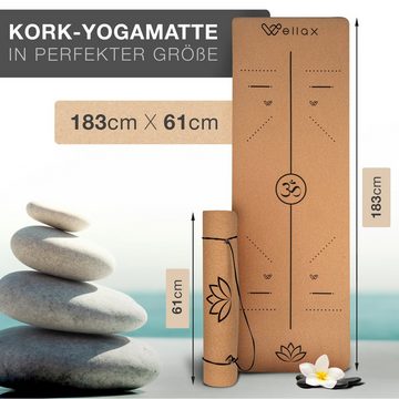 Wellax Yogamatte Wellax Yogamatte Kork - 100% natürliche Yogamatte