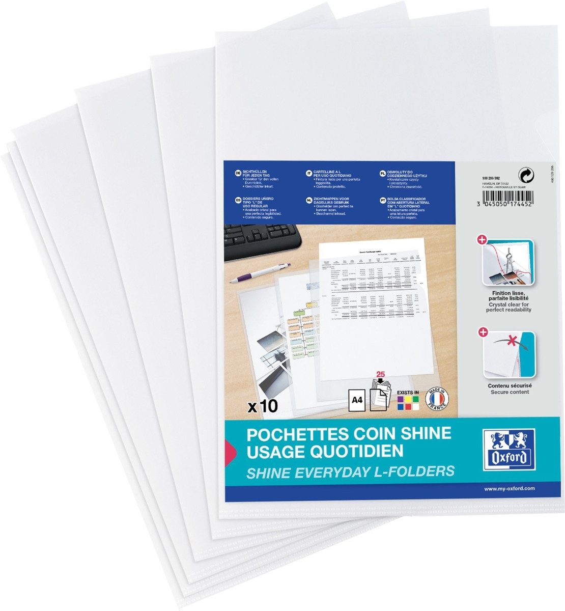 OXFORD Ersatzpapier A4 90g - 100 Blatt Hochwertiges Schreibpapier