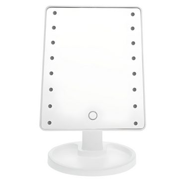 Retoo Kosmetikspiegel Kosmetikspiegel LED Schminkspiegel Tageslicht Drehbar Spiegel (set, LED-Spiegel in Weiß, Originalverpackung), Geschenkidee, weißes Finish, kompakt, stabiles Material, 360° Rotation