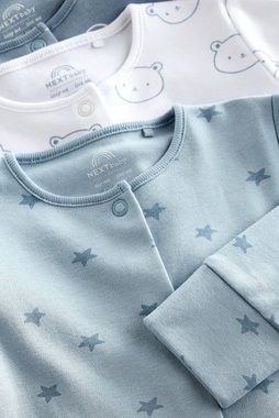 Next Schlafoverall Babyschlafanzüge aus Baumwolle im 3er-Pack (3-tlg)