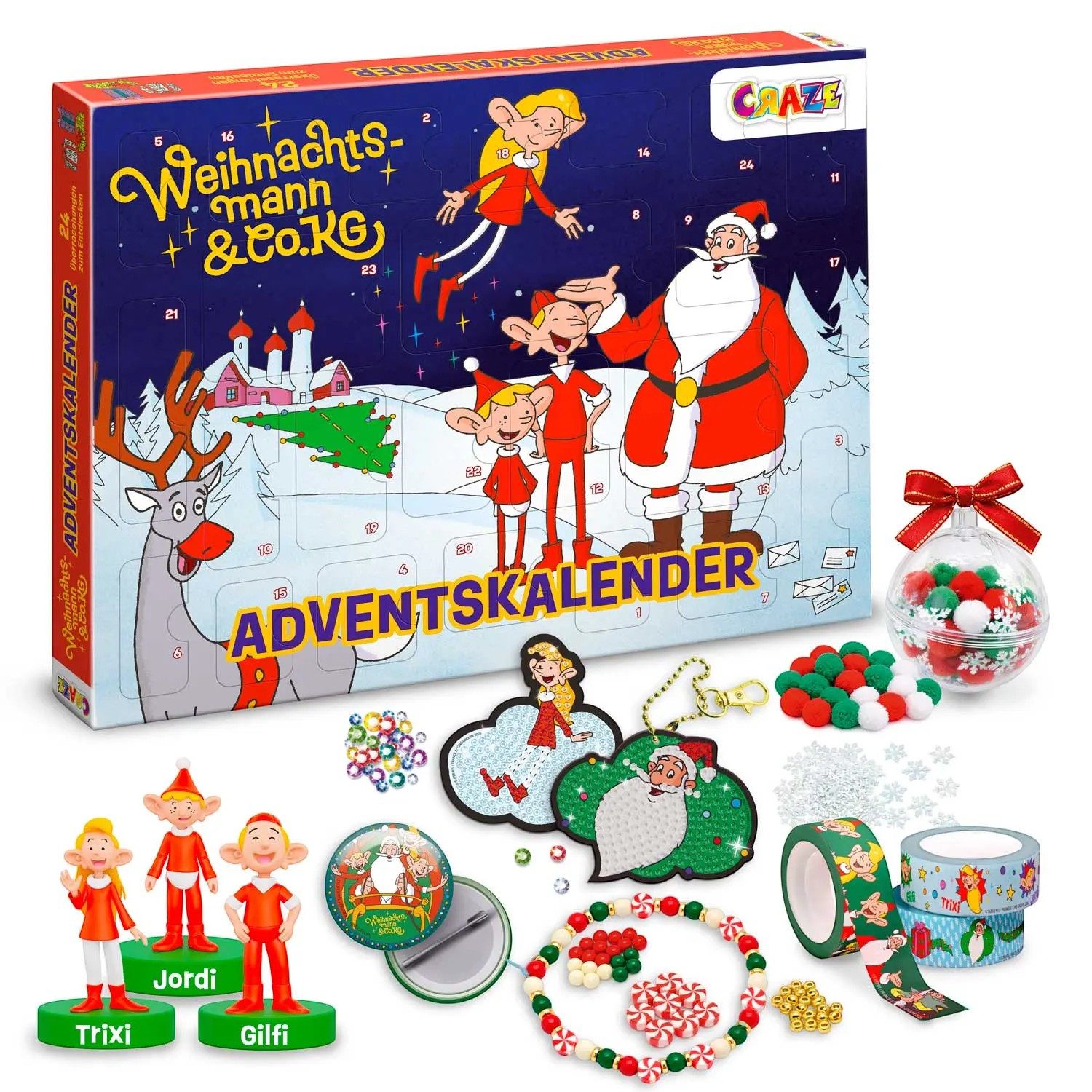 CRAZE Adventskalender CRAZE - Adventskalender Weihnachtsmann & Co. KG (24-tlg)