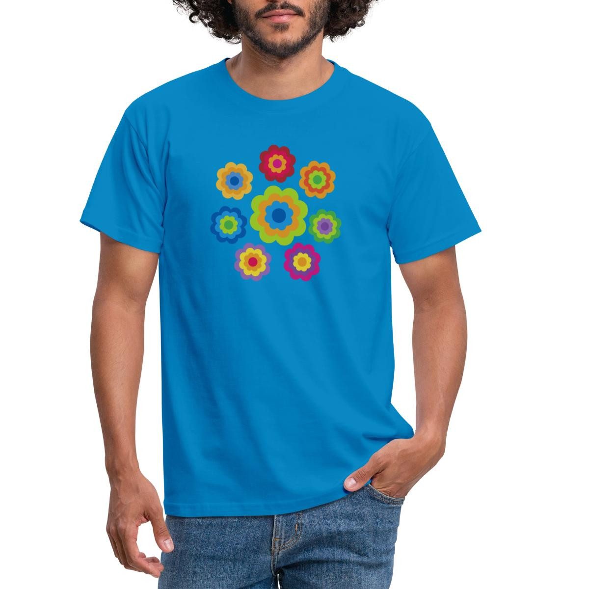 Spreadshirt T-Shirt 70er Jahre Hippie Flower Power Kostüm Blumen Outfit Män günstig online kaufen