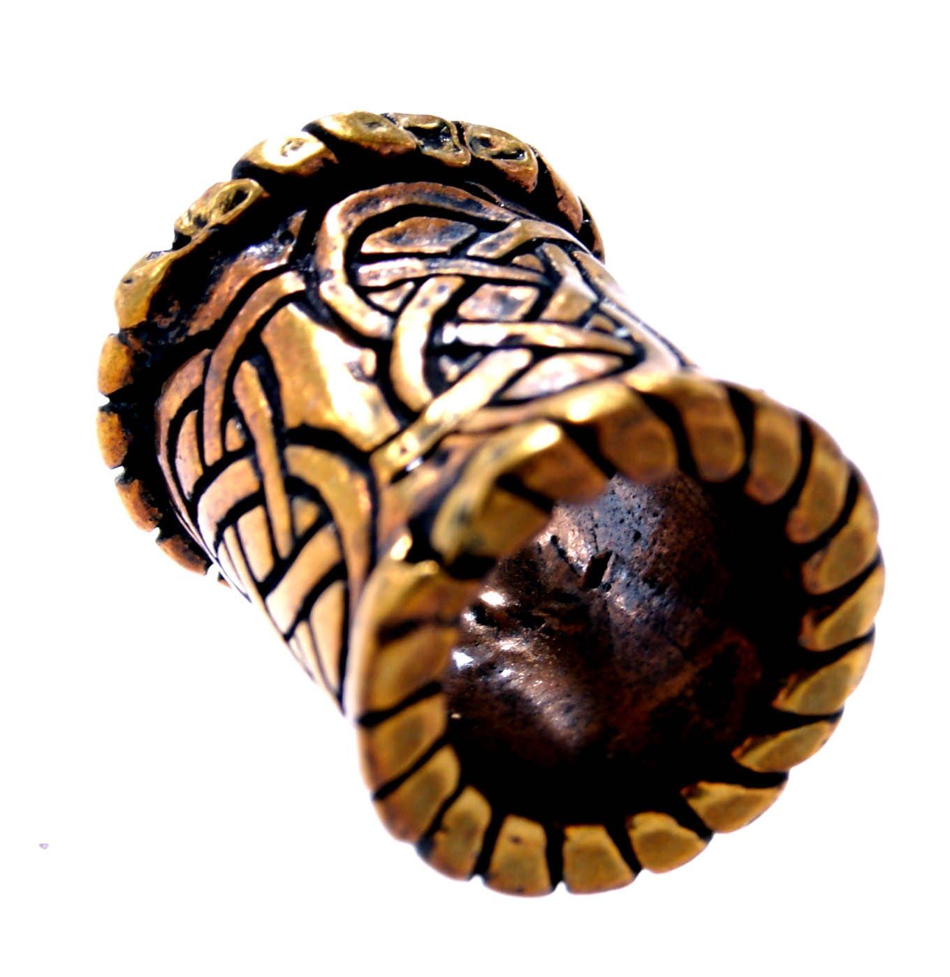 Kiss of Leather Diadem Bartperle 8mm keltische Knoten Haarperle Bronze Keltenknoten