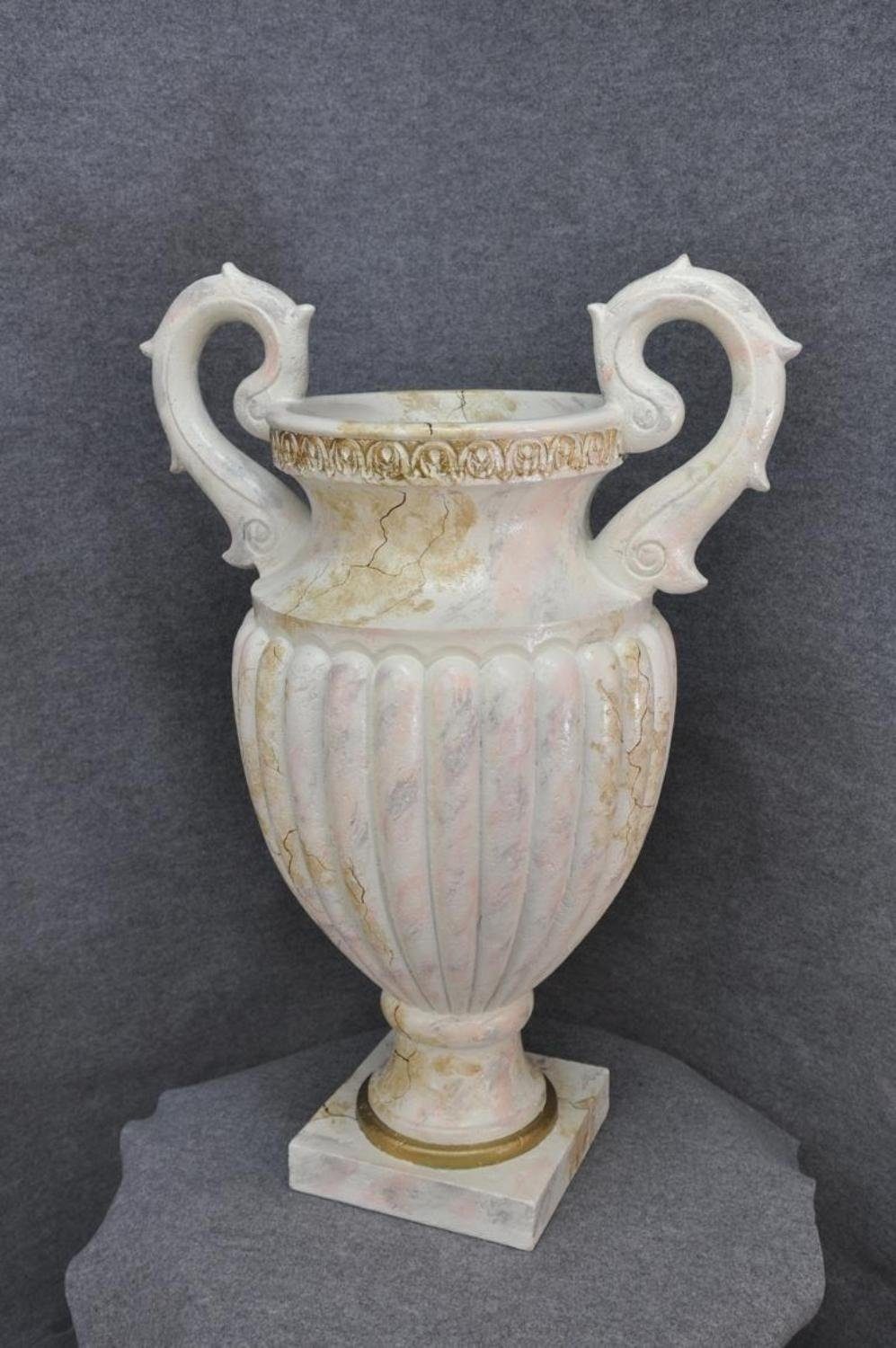 JVmoebel Skulptur Design Blumen Vasen Schale Kelch Vase Boden Beige XXL Pokal Schalen