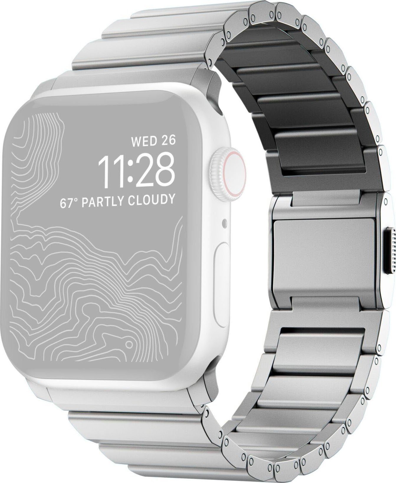 Nomad Smartwatch-Armband Strap Aluminum 42/44/45/49mm, Mattes Finish dank  gebürstetem Aluminium, passend zum Look der Apple Watch