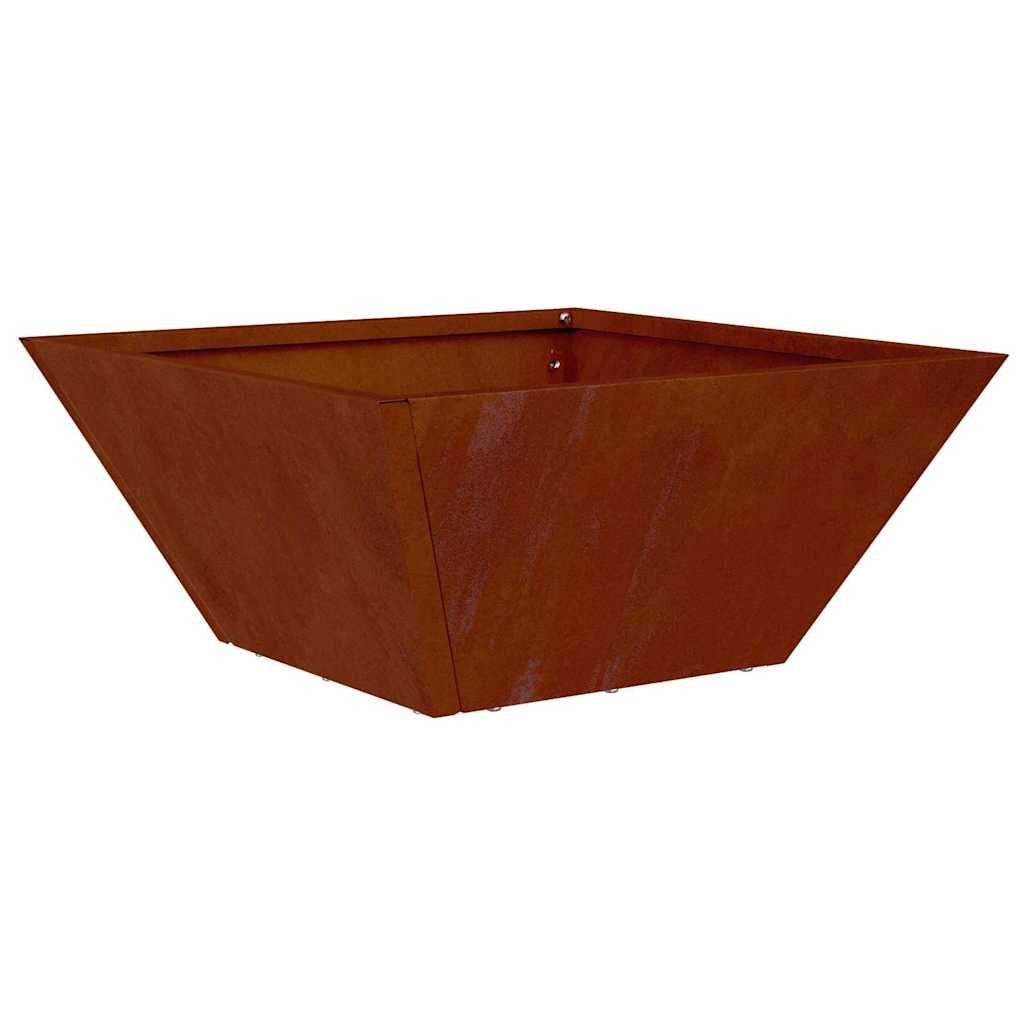 furnicato Blumentopf Garten-Pflanzgefäß 35 x 35 x 15 cm Rostig, Trapezförmiger Blumenkübel mit robuster Bauweise für deinen Garten